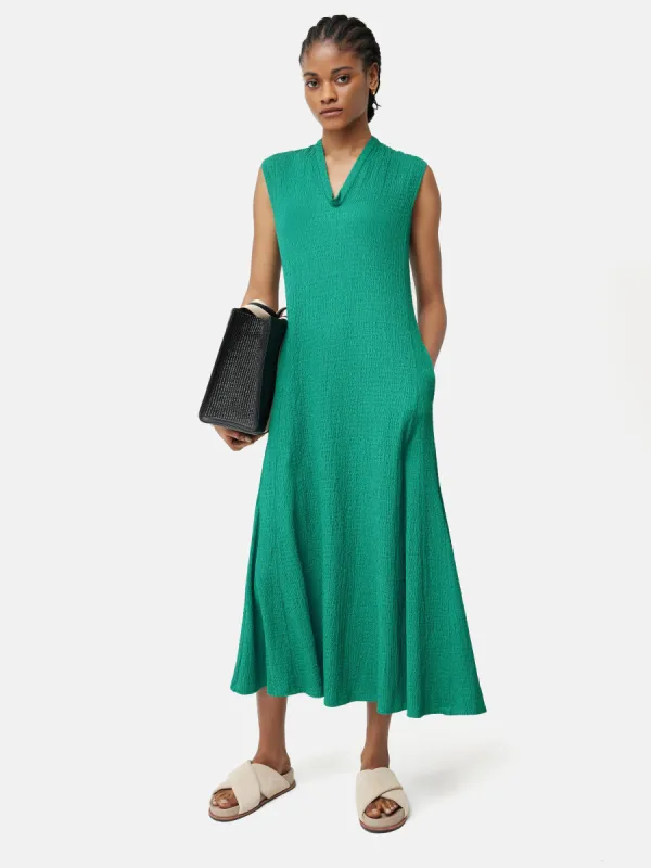 Crinkle T-shirt Jersey Dress | Green sold by Jigsaw