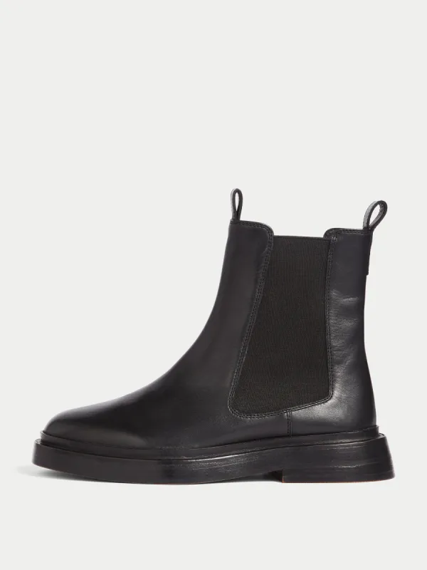 Masham Leather Ankle Boot | Black | Black sold by Jigsaw