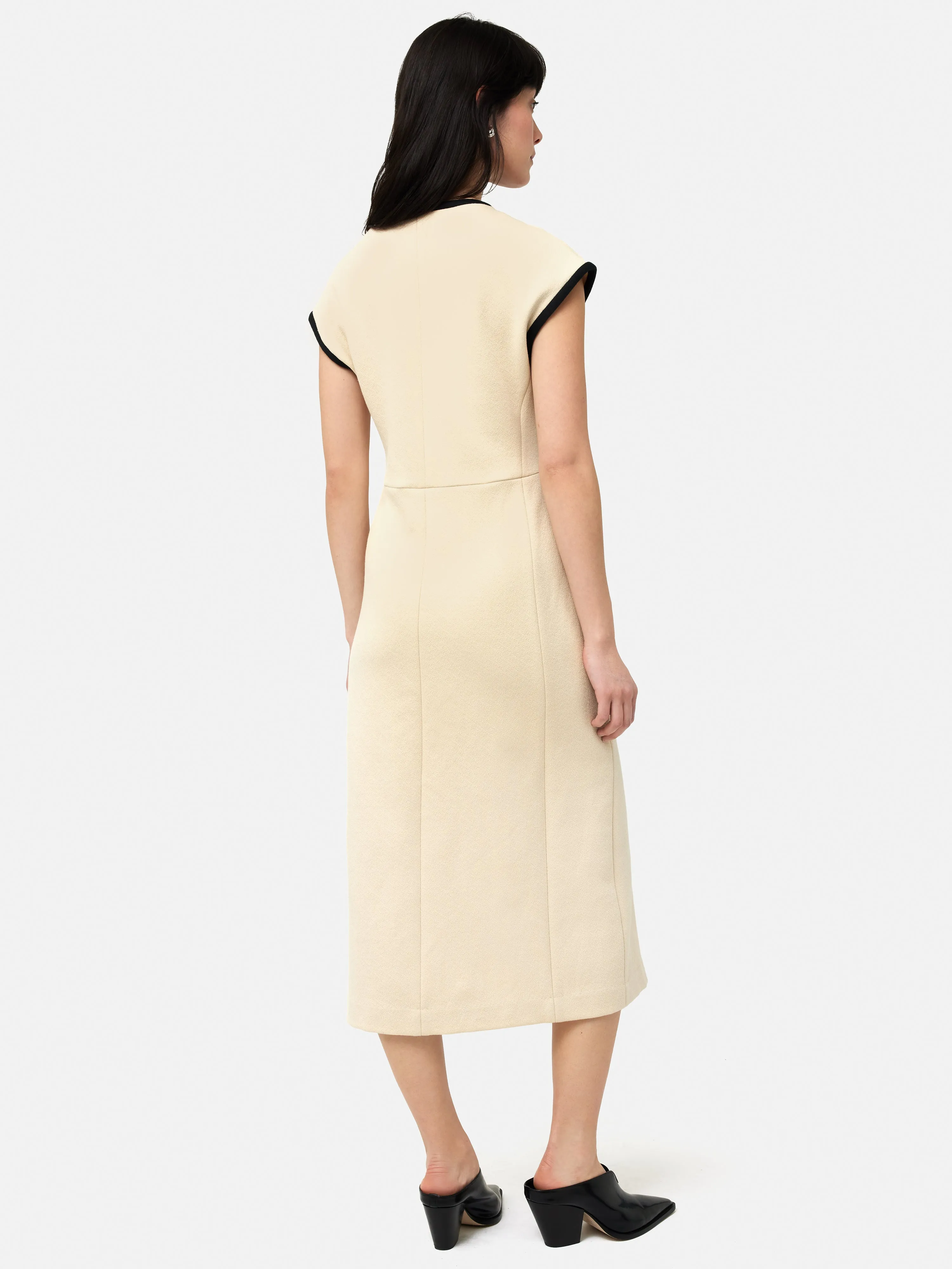Heavy Crepe Zip Column Dress | Cream sold by Jigsaw product image thumbnail 4