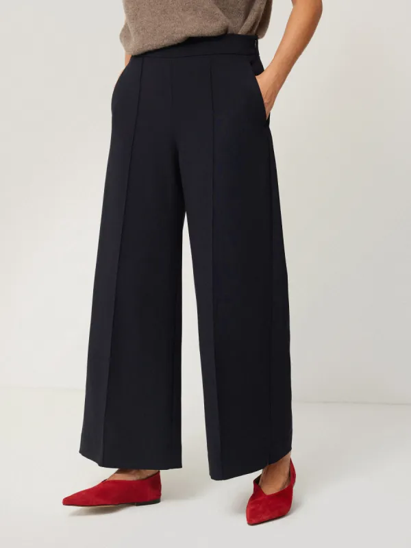 Italian Modern Crepe Sailor Trouser | Navy sold by Jigsaw