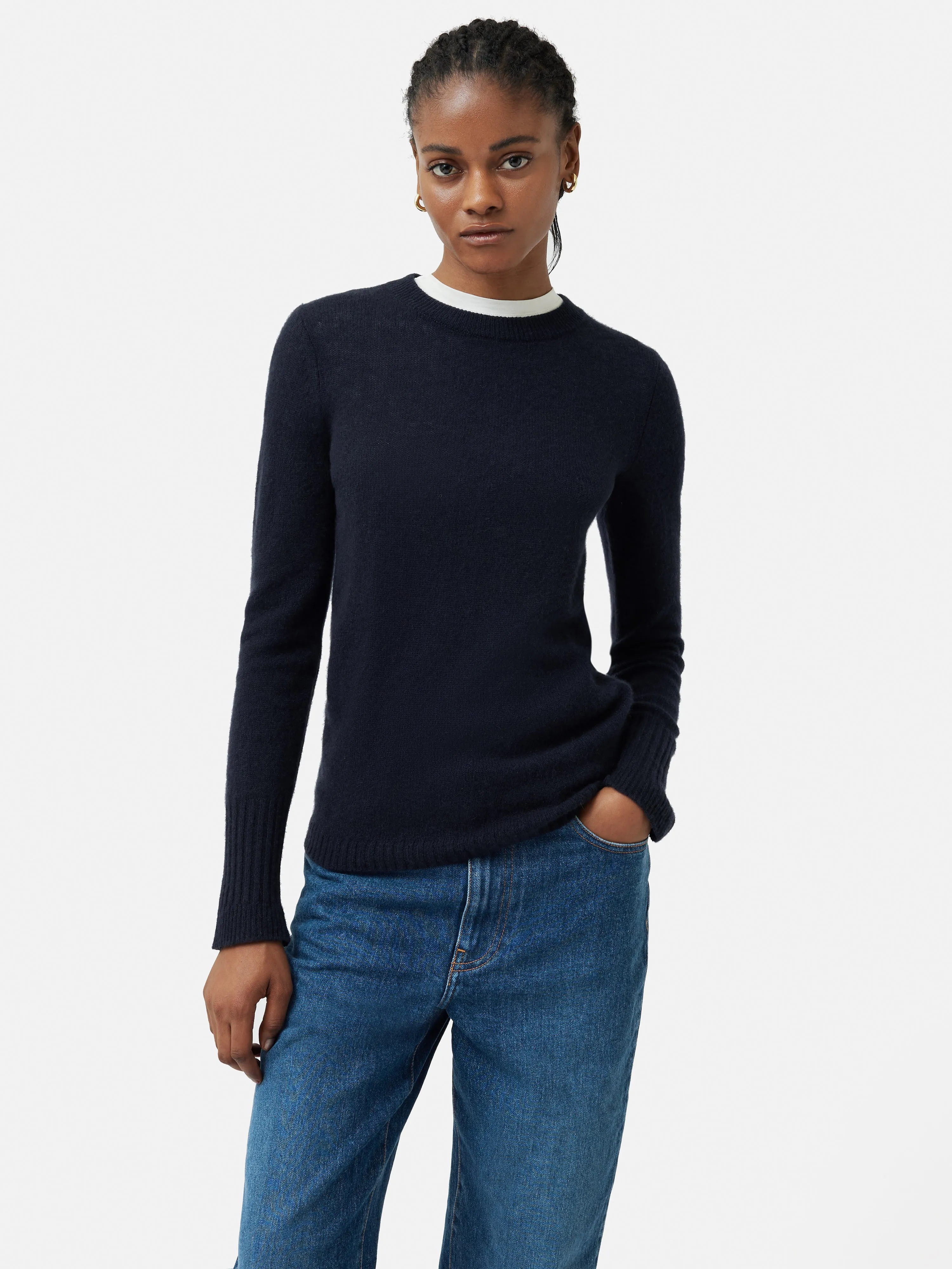 Cloud Cashmere Crew Jumper | Navy sold by Jigsaw