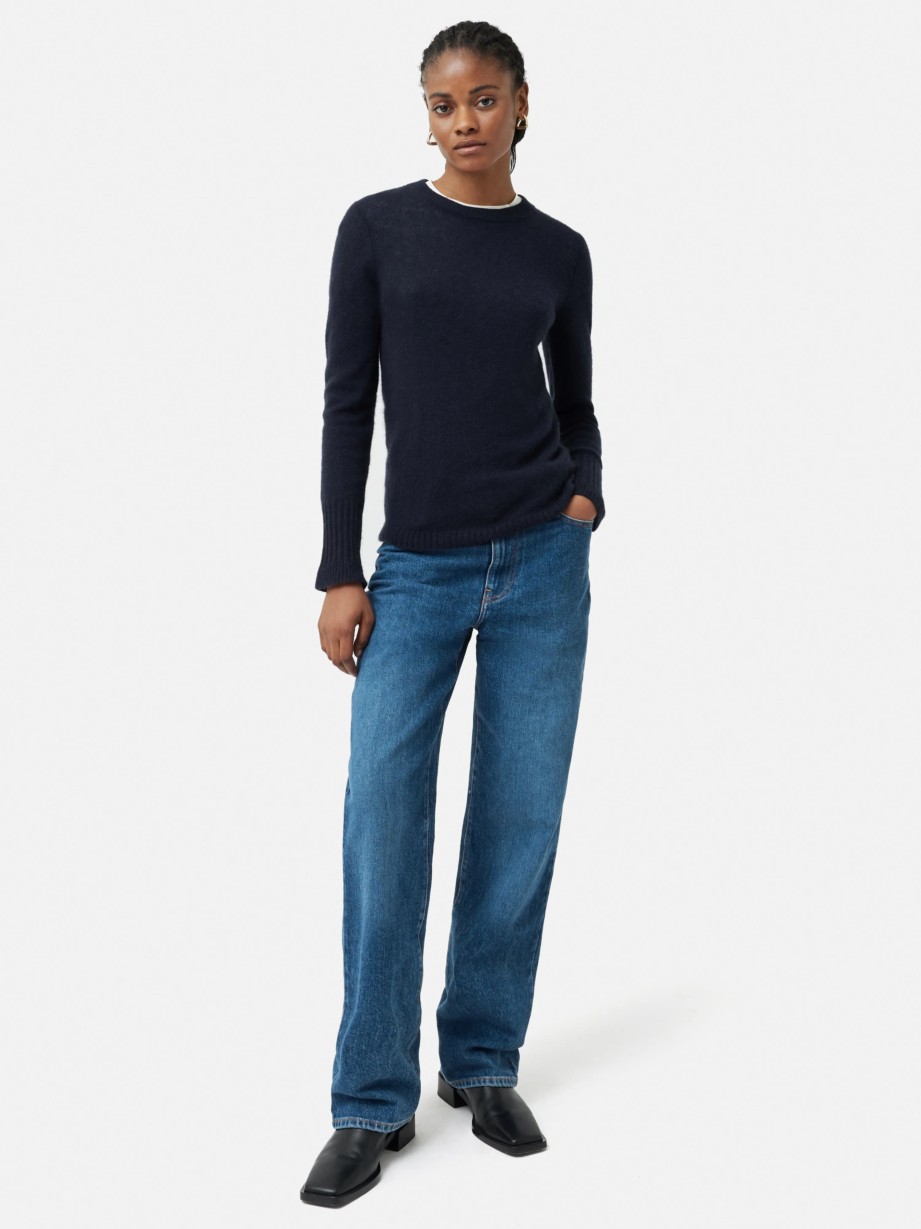 Cloud Cashmere Crew Jumper | Navy sold by Jigsaw product image thumbnail 3
