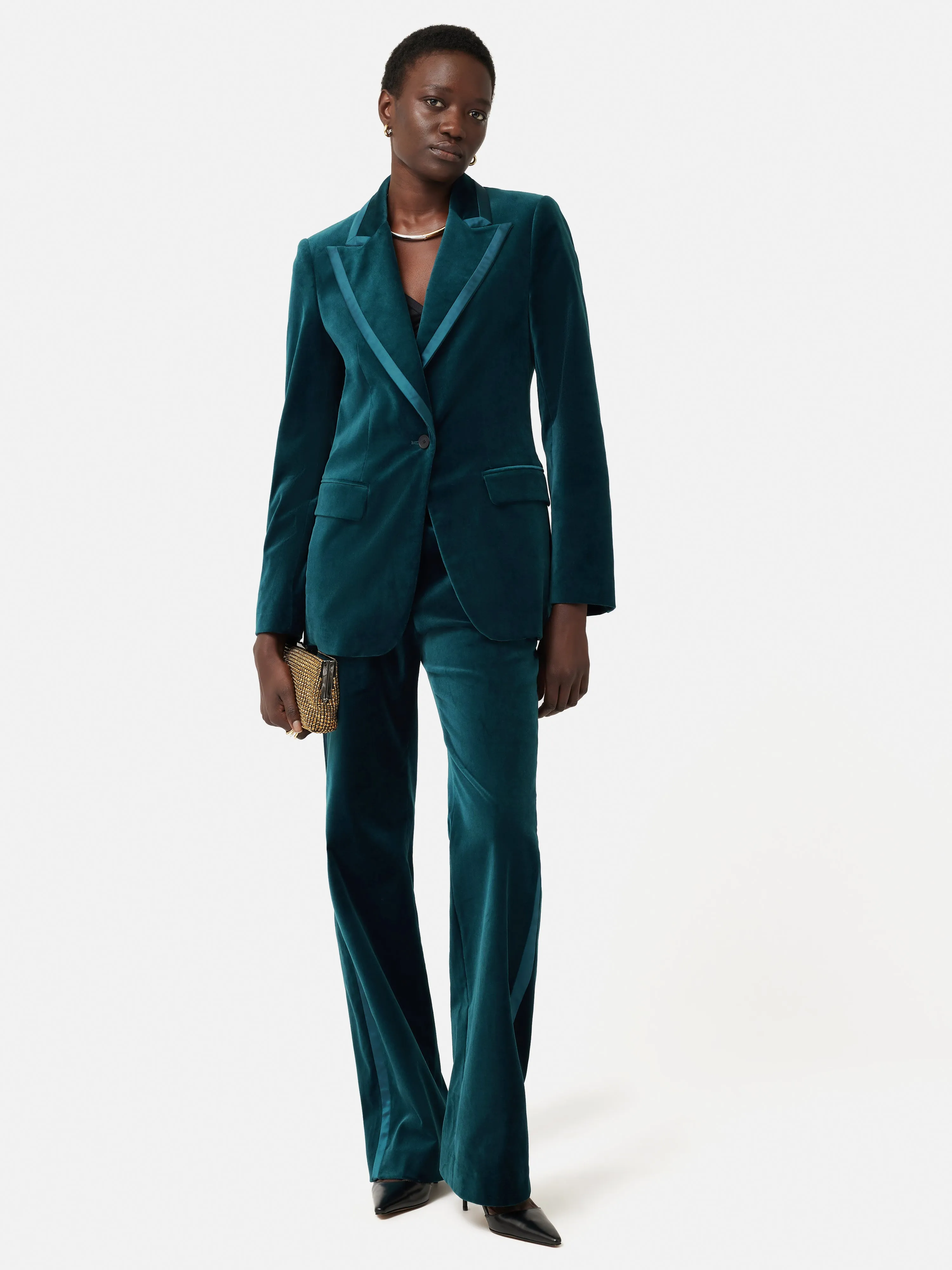Velvet Ashby Blazer | Teal sold by Jigsaw product image thumbnail 5
