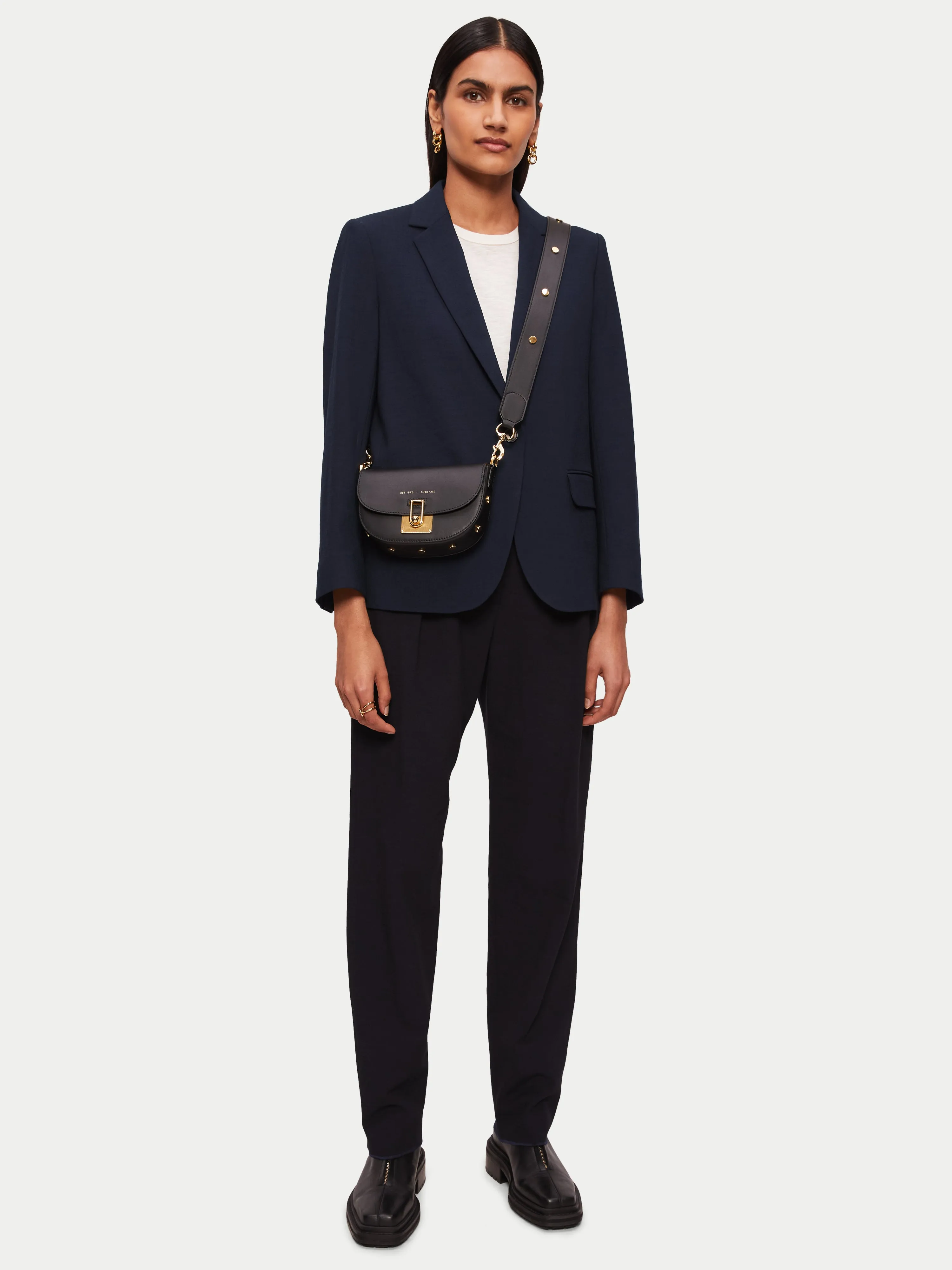 Crosshatch Brook Blazer | Navy sold by Jigsaw product image thumbnail 3