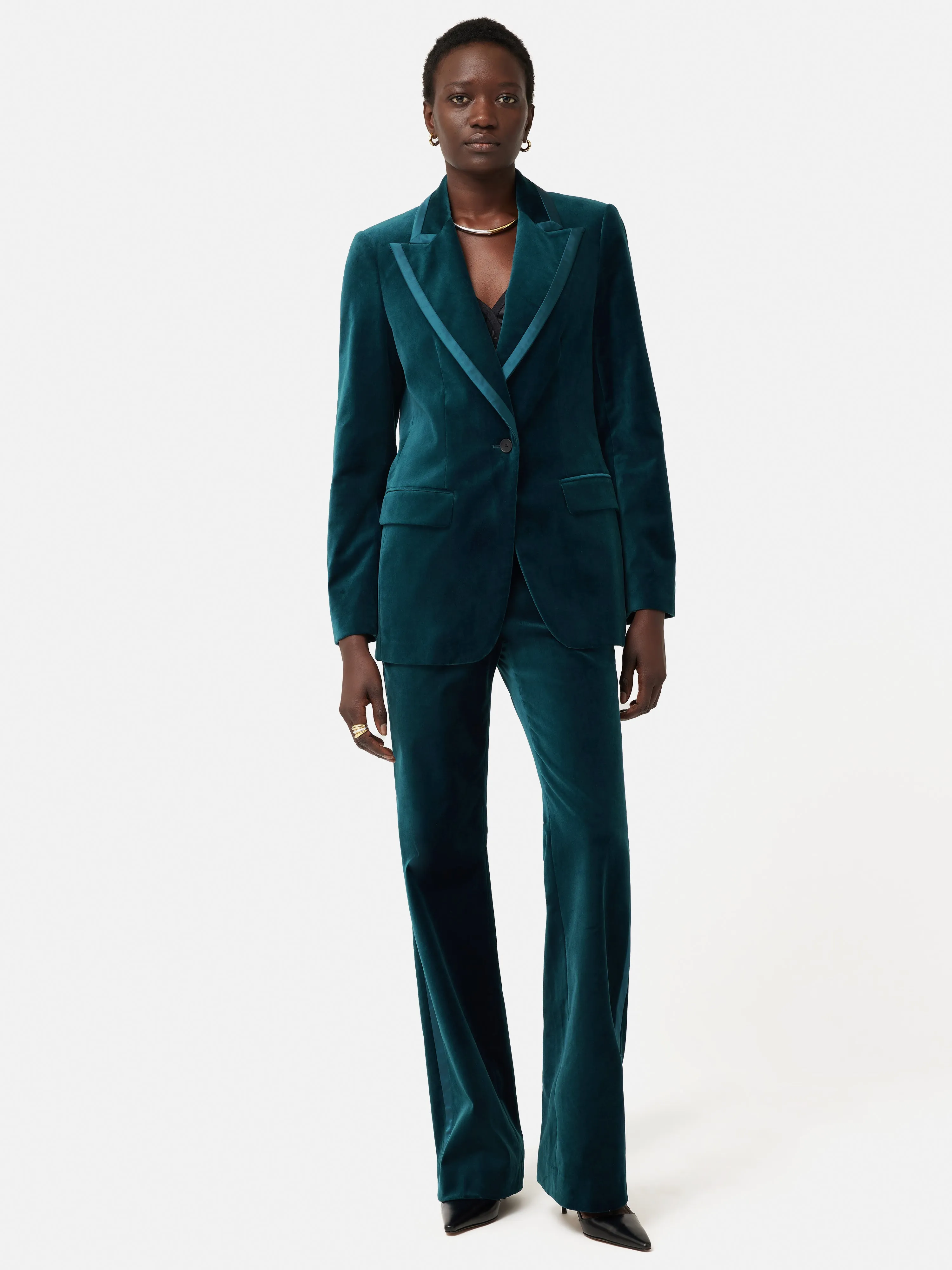 Velvet Ashby Blazer | Teal sold by Jigsaw product image thumbnail 2
