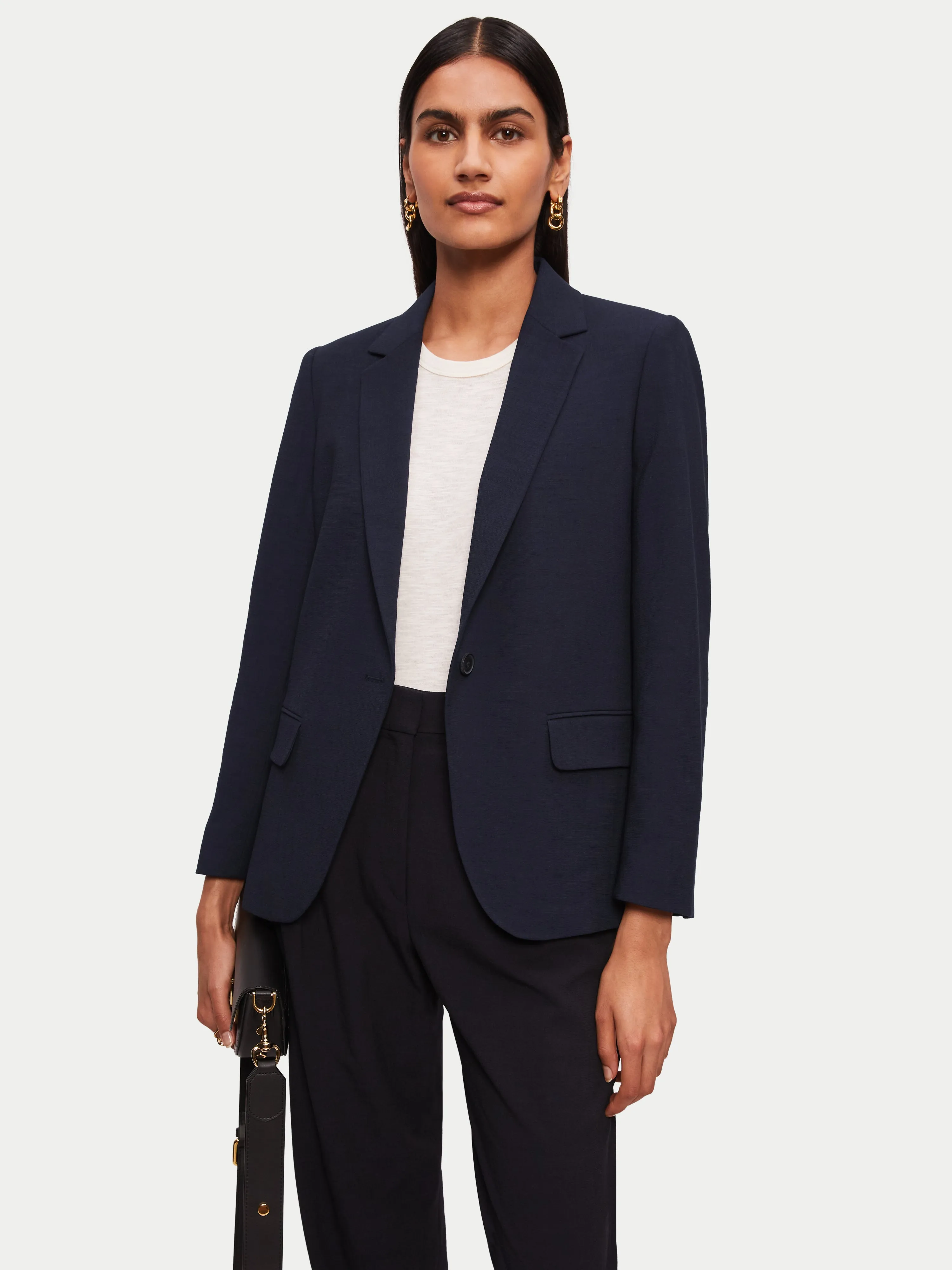 Crosshatch Brook Blazer | Navy sold by Jigsaw