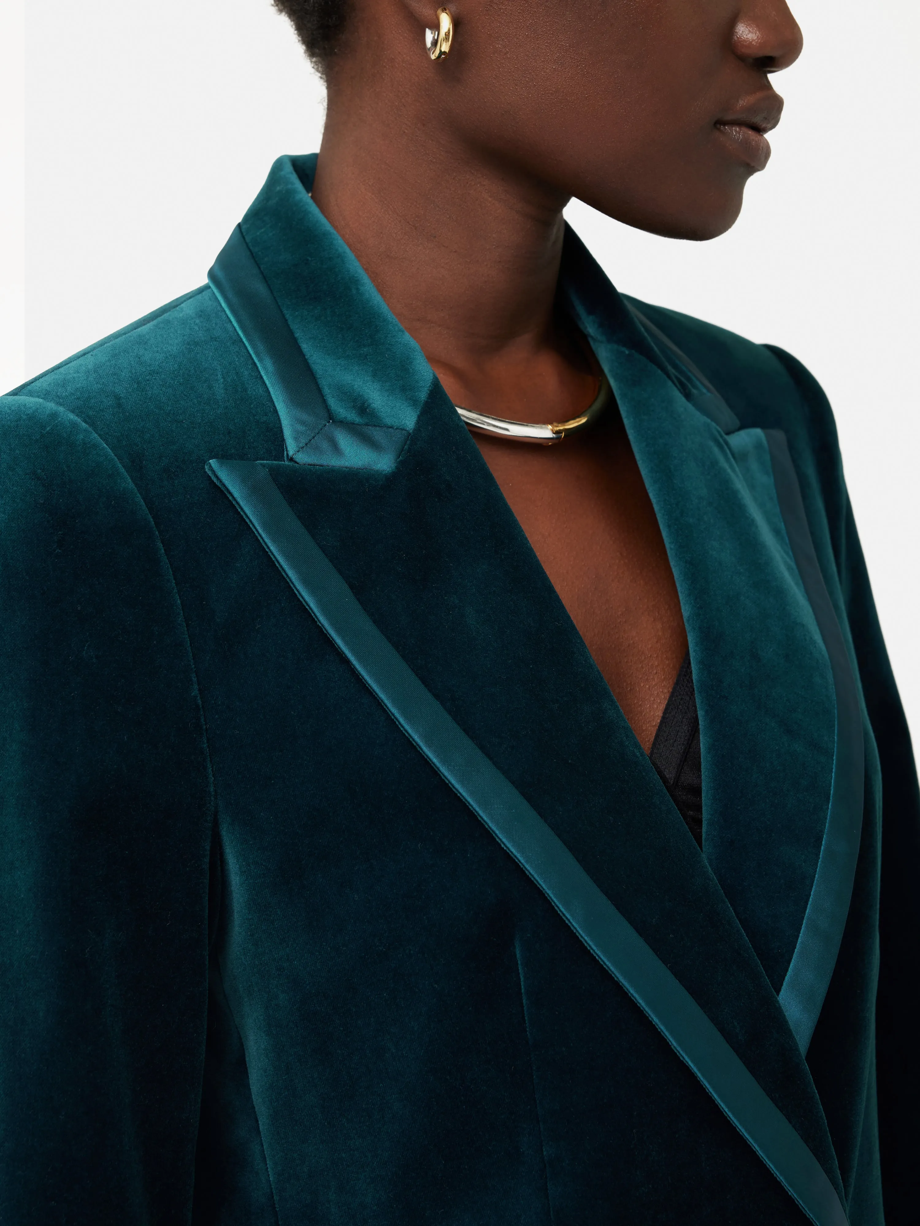 Velvet Ashby Blazer | Teal sold by Jigsaw product image thumbnail 4