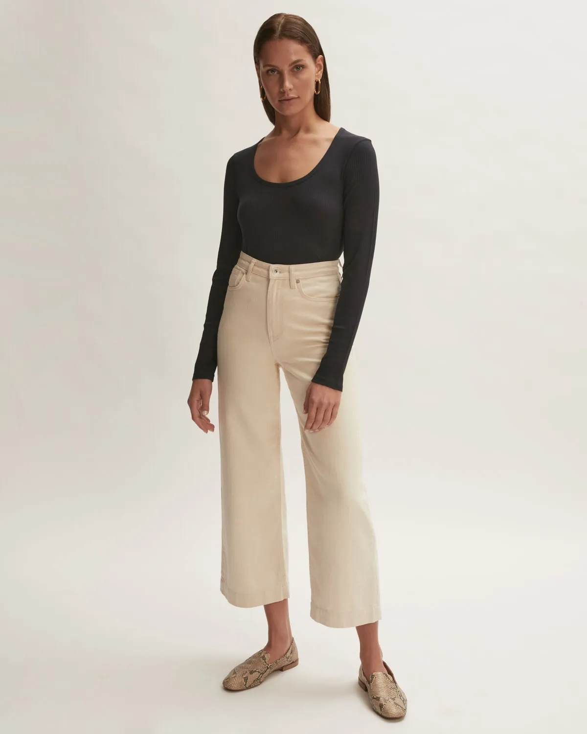 Anderby Rib Scoop Neck Long Sleeve Tee | Navy sold by Jigsaw product image thumbnail 2