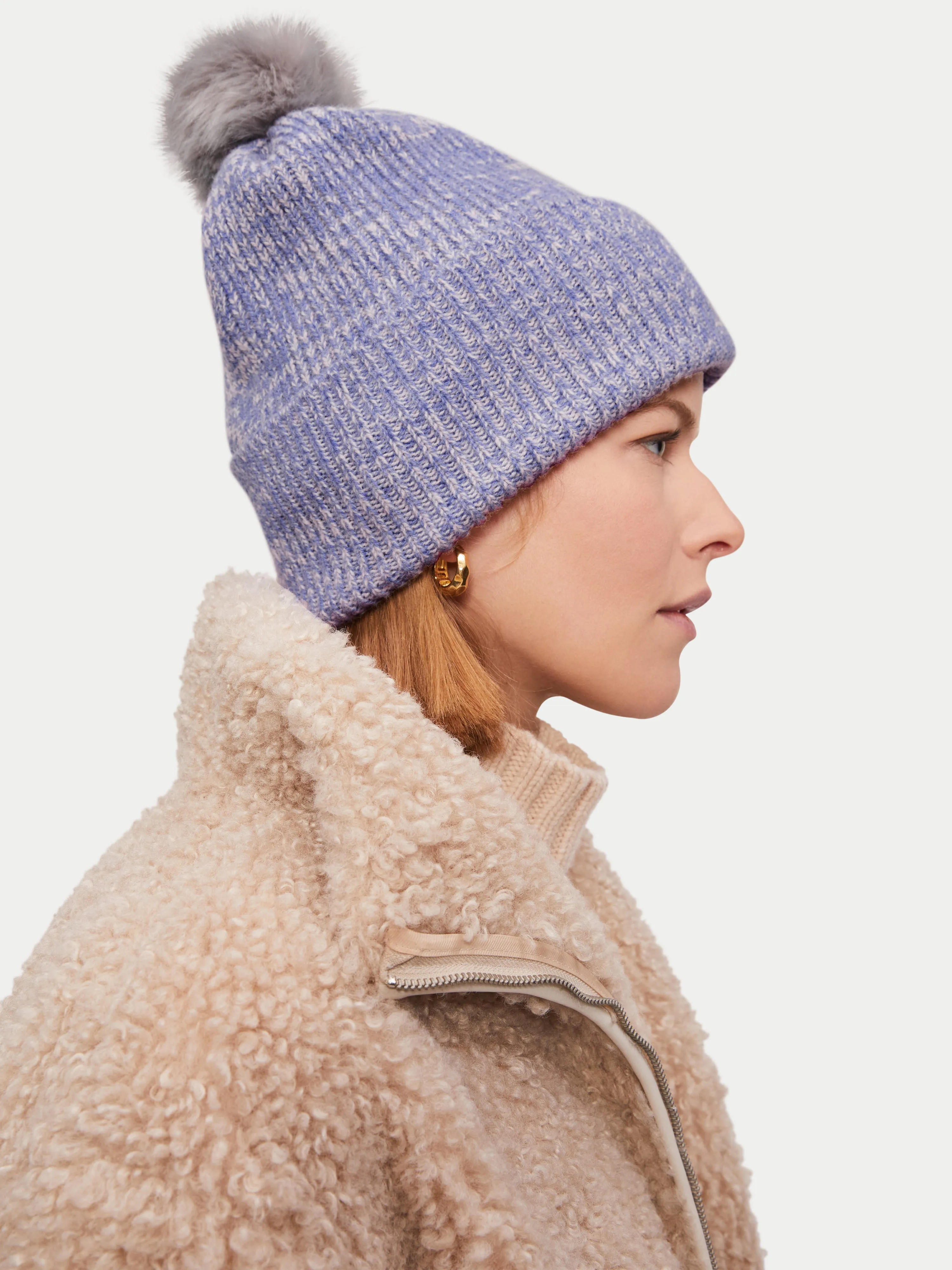Moulinee Lambswool Pom Hat | Purple sold by Jigsaw product image thumbnail 3
