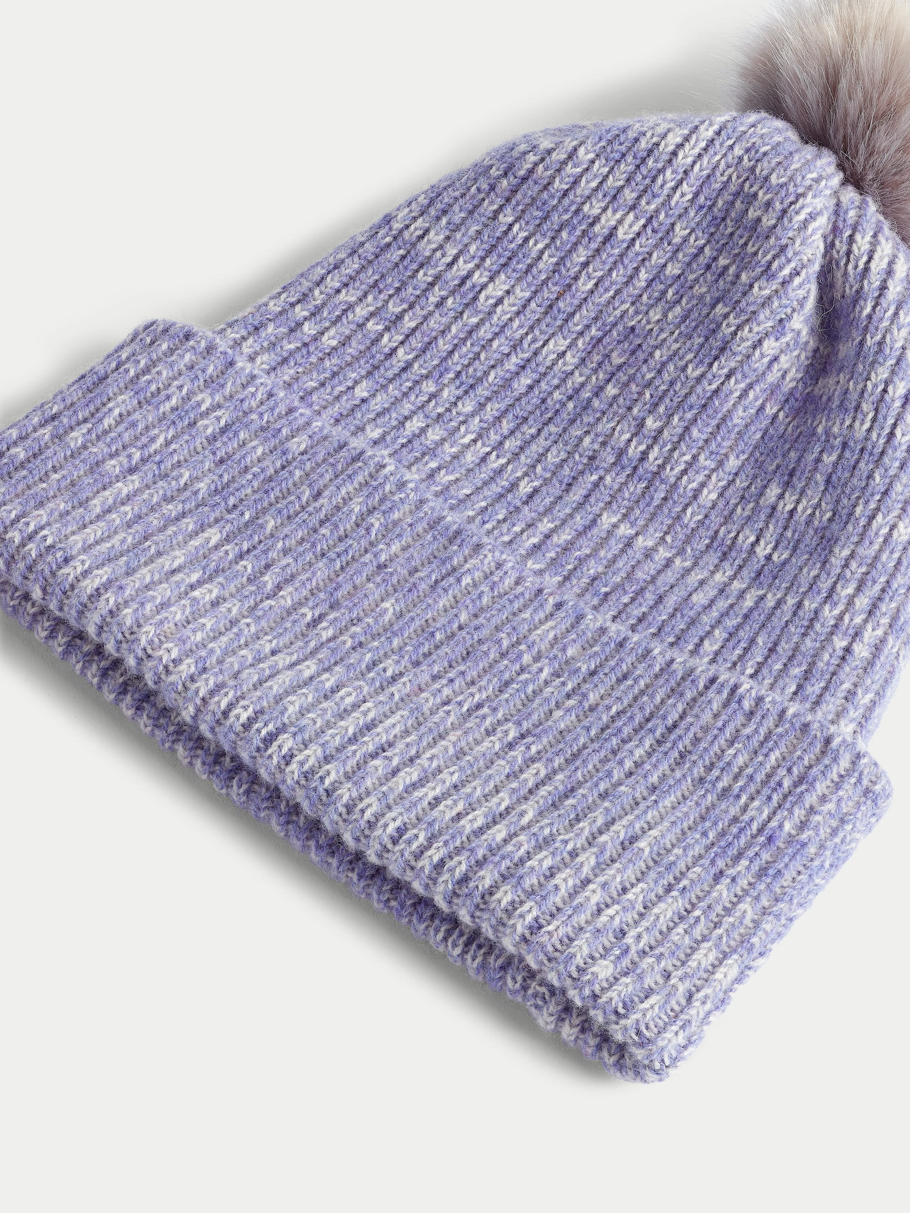 Moulinee Lambswool Pom Hat | Purple sold by Jigsaw product image thumbnail 4
