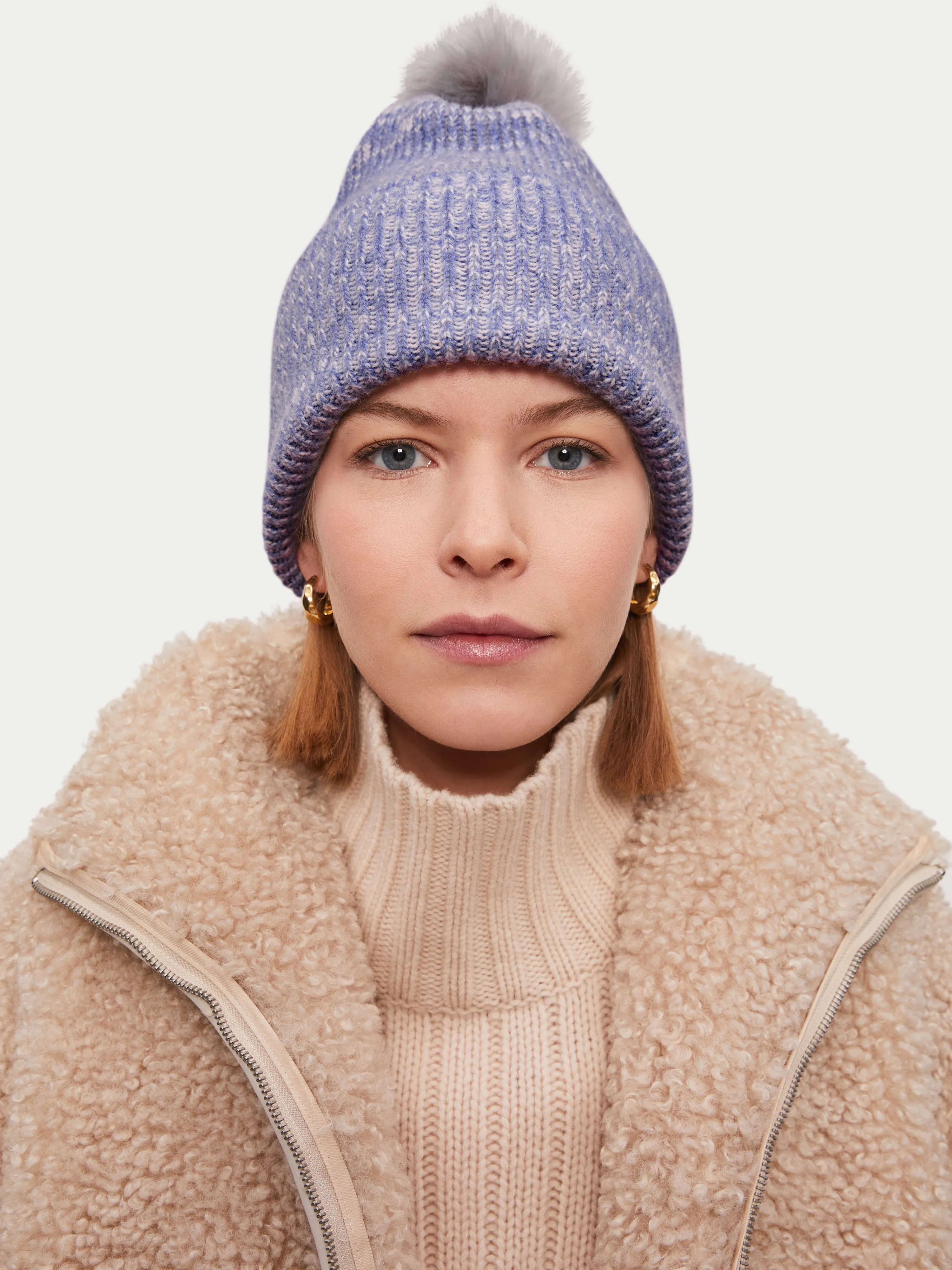 Moulinee Lambswool Pom Hat | Purple sold by Jigsaw product image thumbnail 2