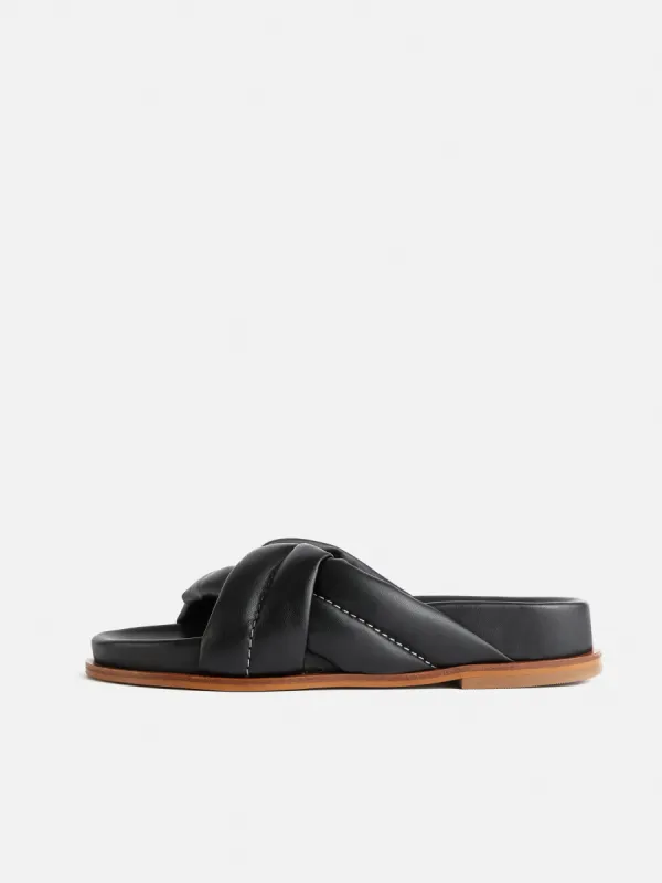 Nikita Padded Leather Sandal | Black made by Jigsaw