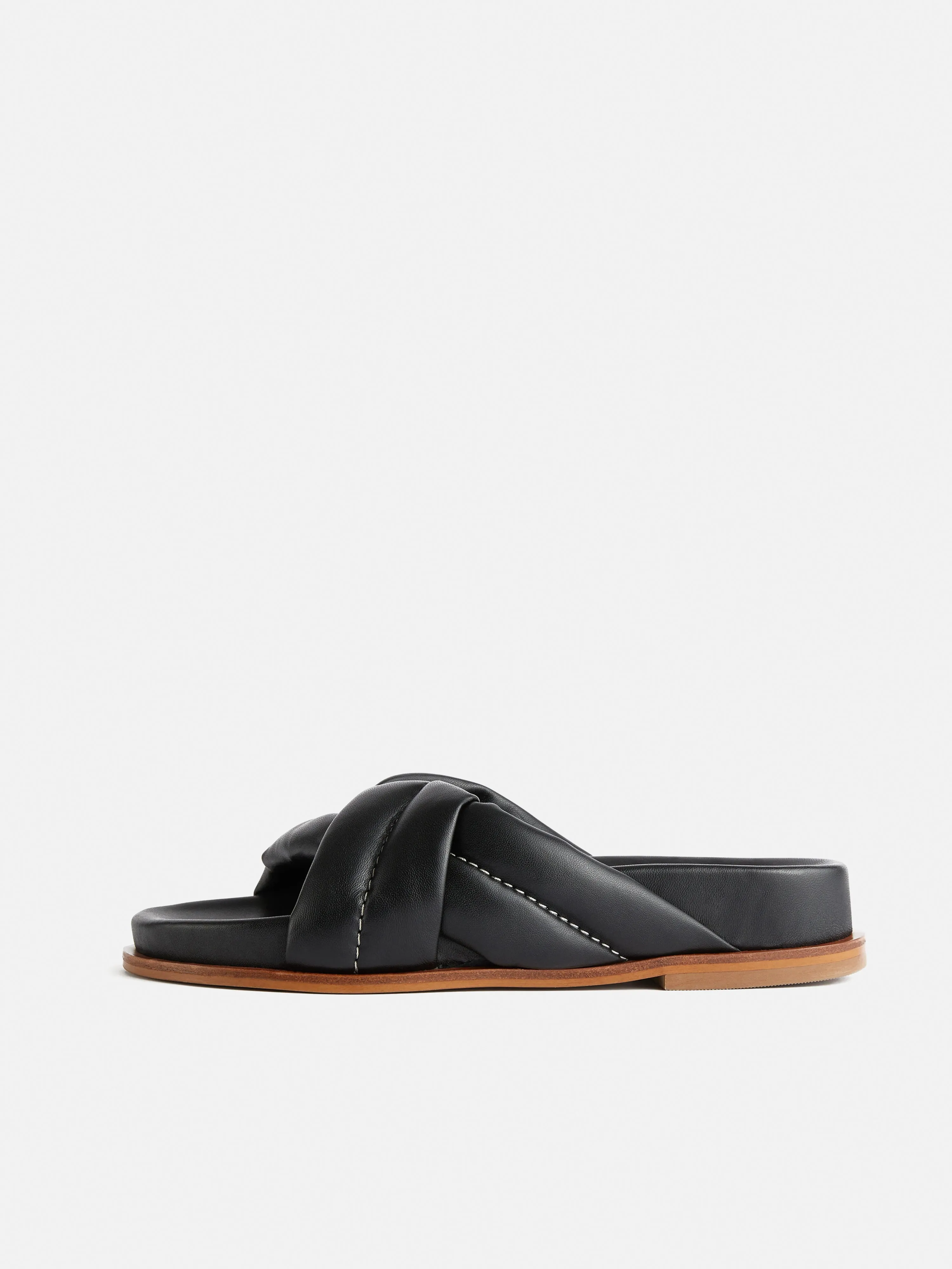 Nikita Padded Leather Sandal | Black sold by Jigsaw