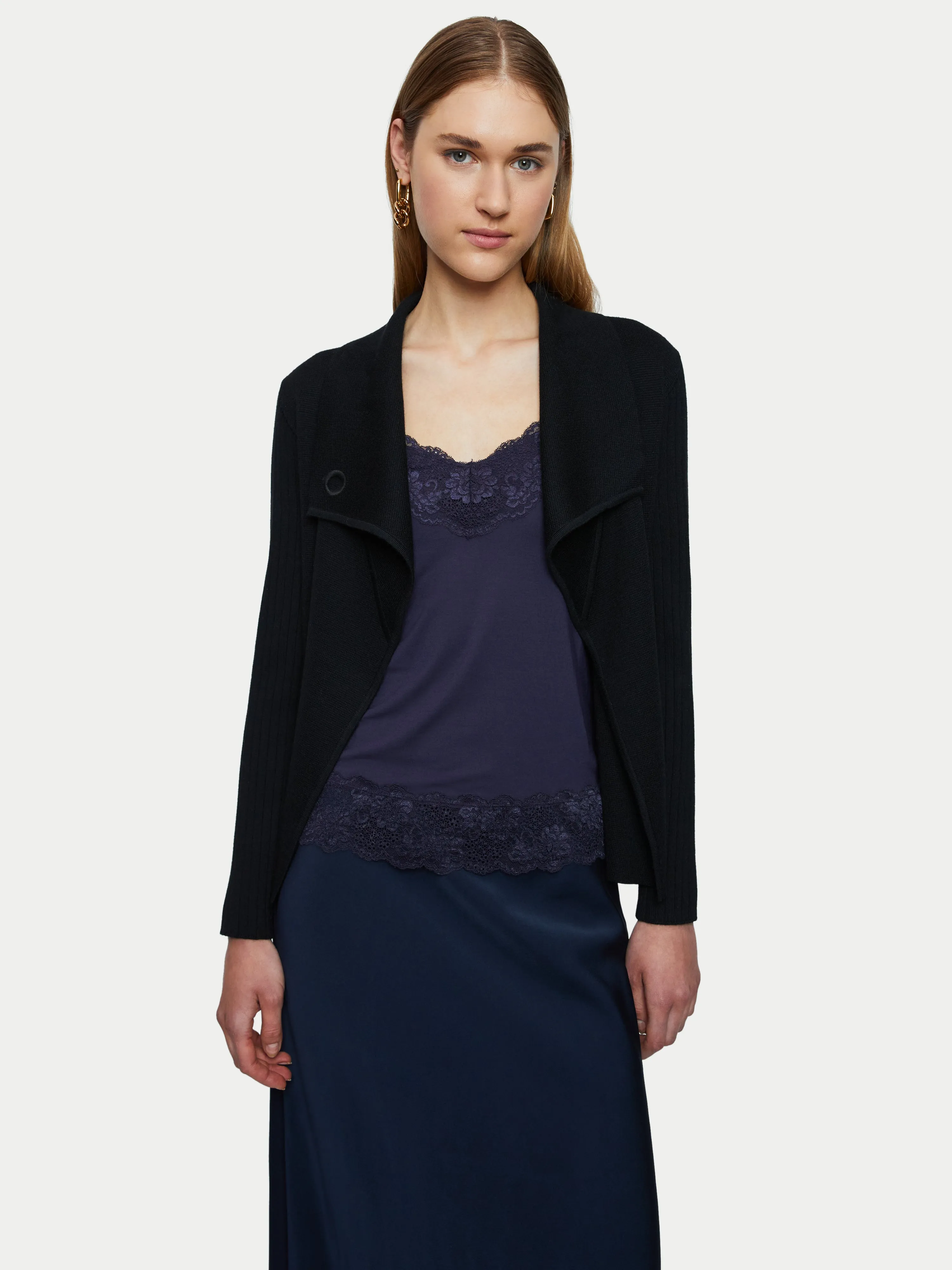 Milano Ring Short Cardigan | Black sold by Jigsaw