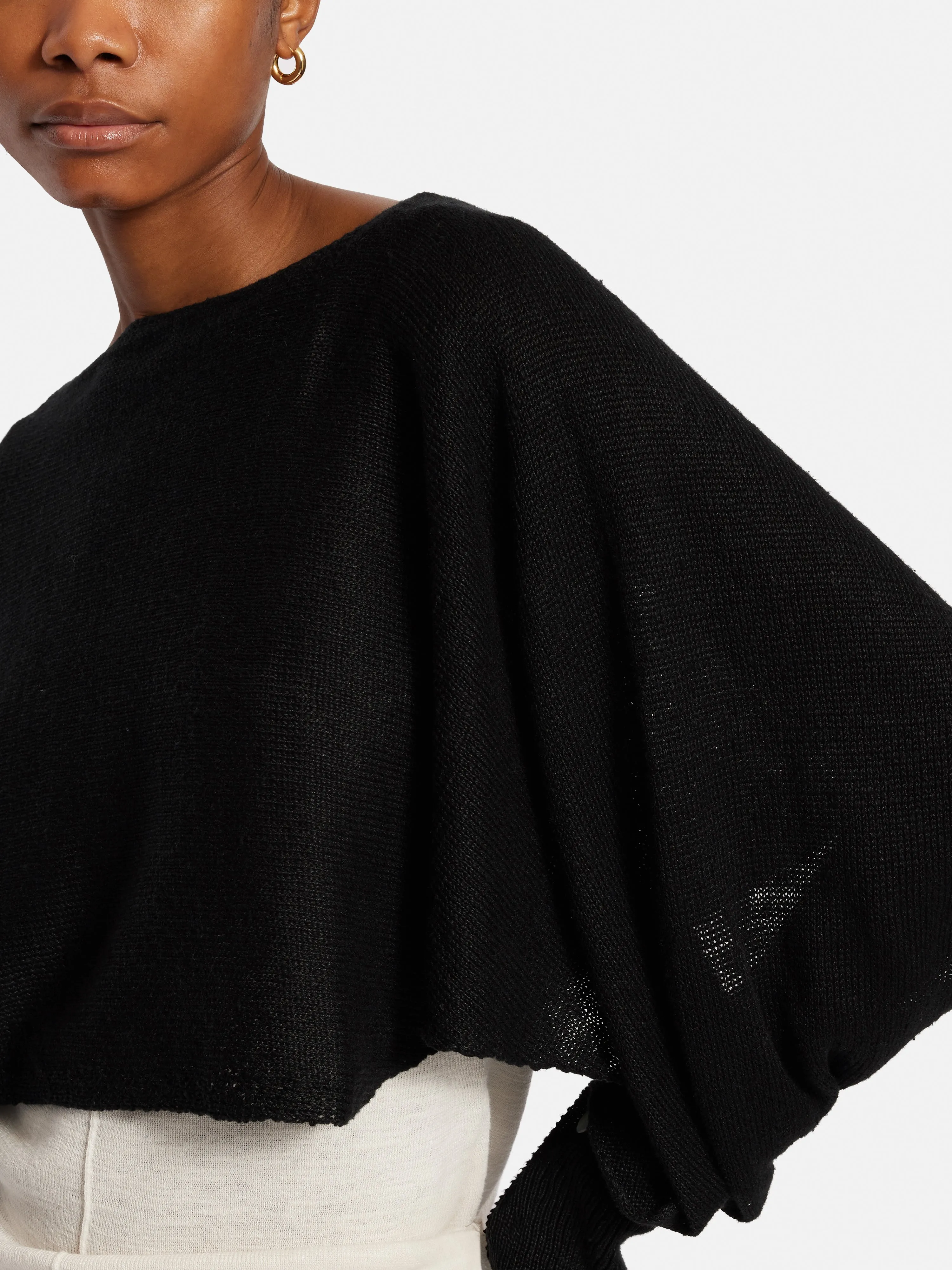 Pure Linen Poncho Sweater | Black sold by Jigsaw product image thumbnail 2