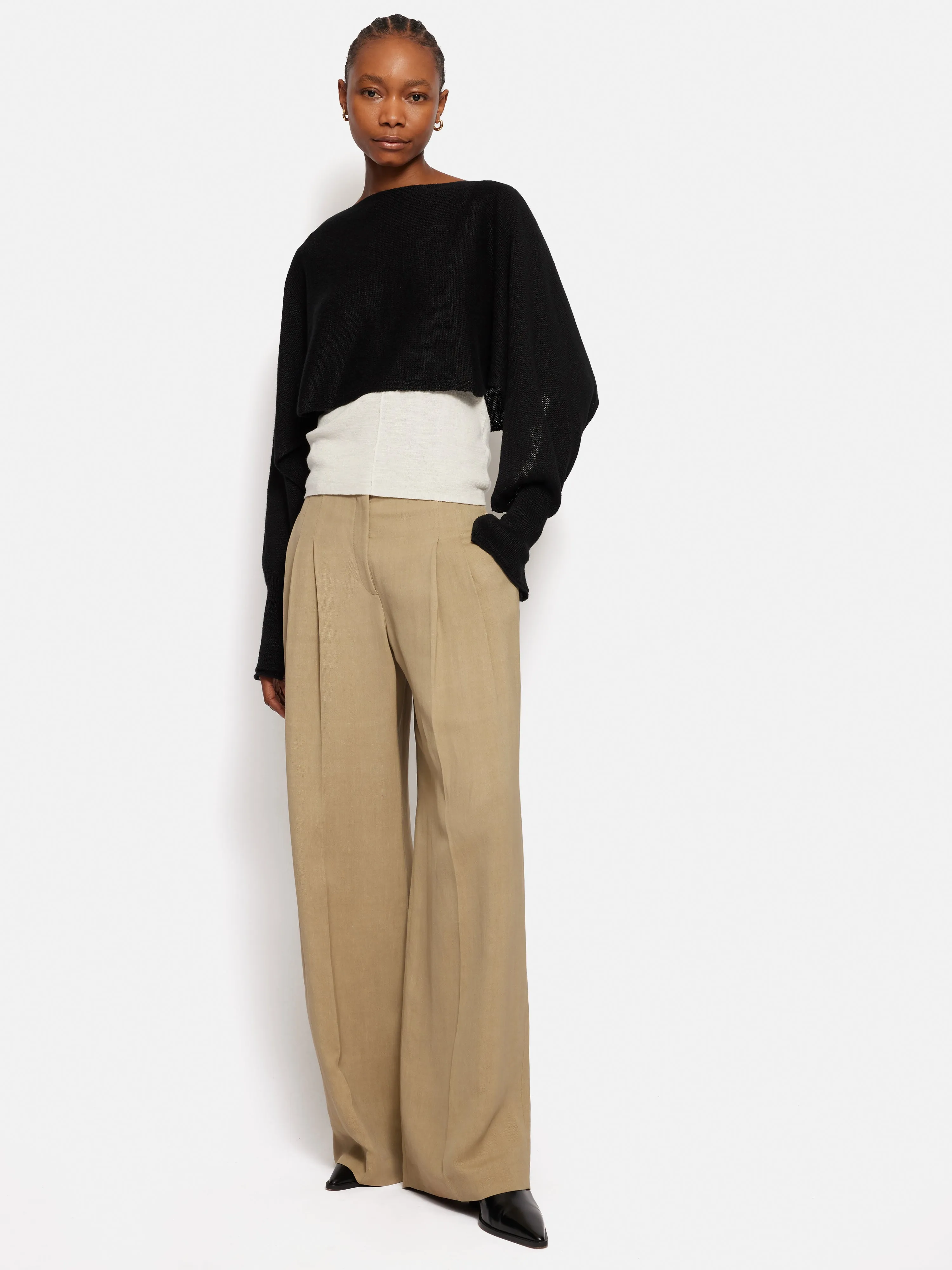 Pure Linen Poncho Sweater | Black sold by Jigsaw product image thumbnail 3