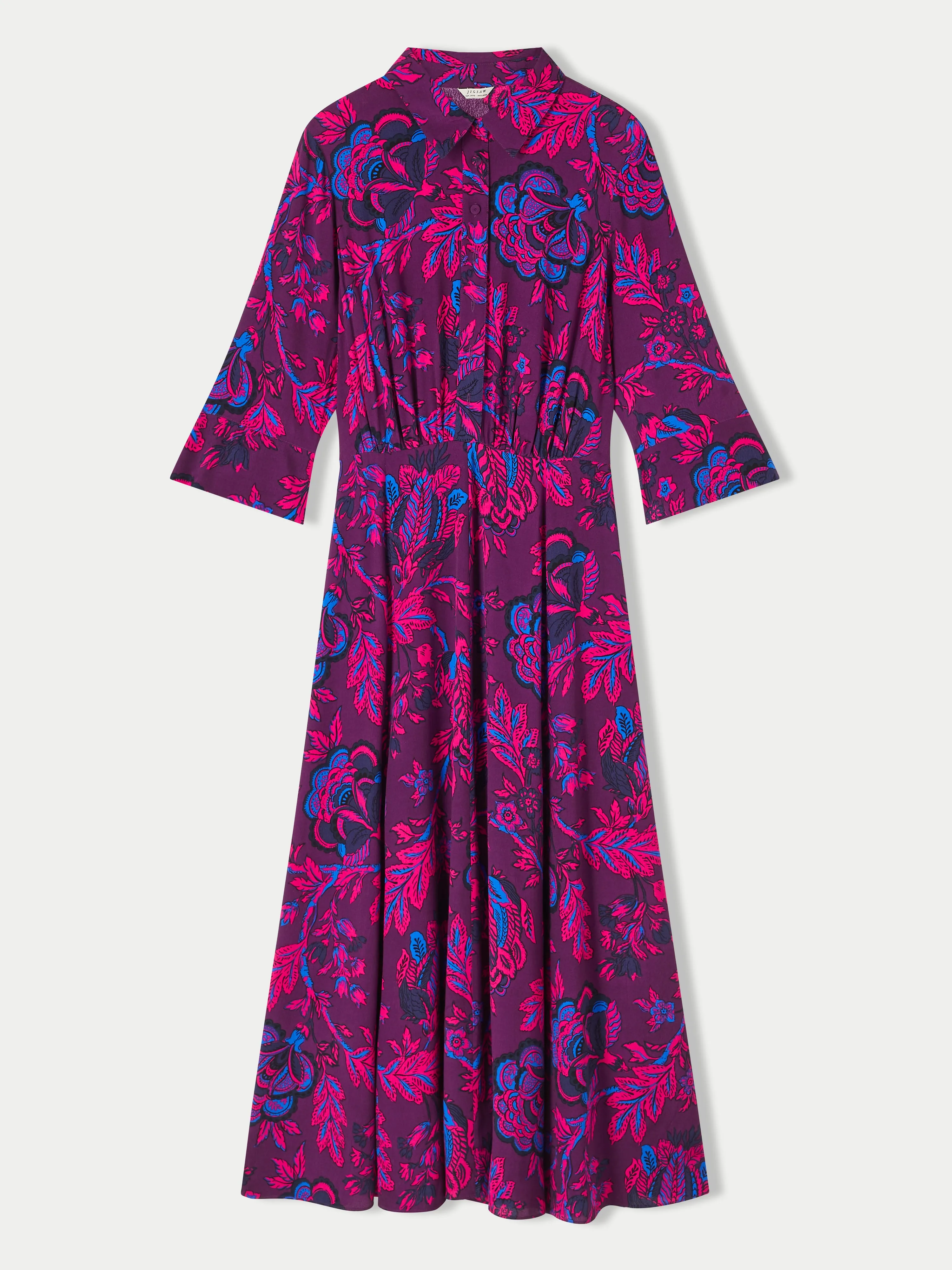 Fluid Twill Rose Brocade Dress | Purple sold by Jigsaw product image thumbnail 5