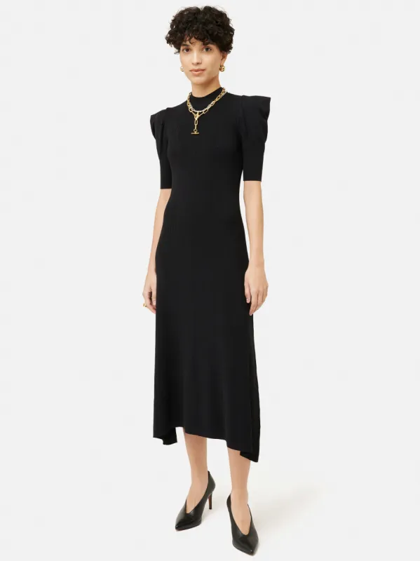 Puff Sleeve Knitted Dress | Black sold by Jigsaw