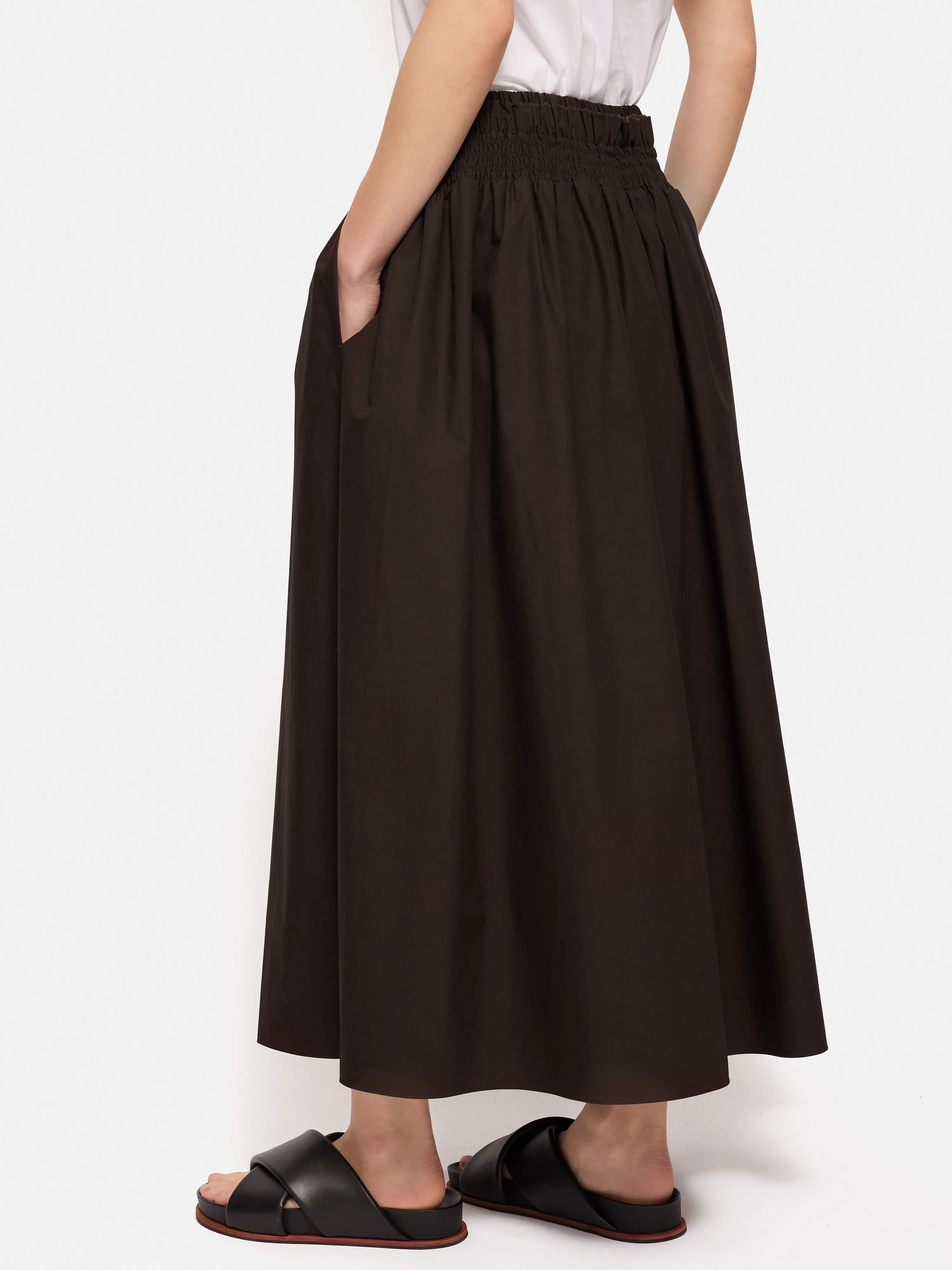 Cotton Poplin Skirt | Brown sold by Jigsaw product image thumbnail 5