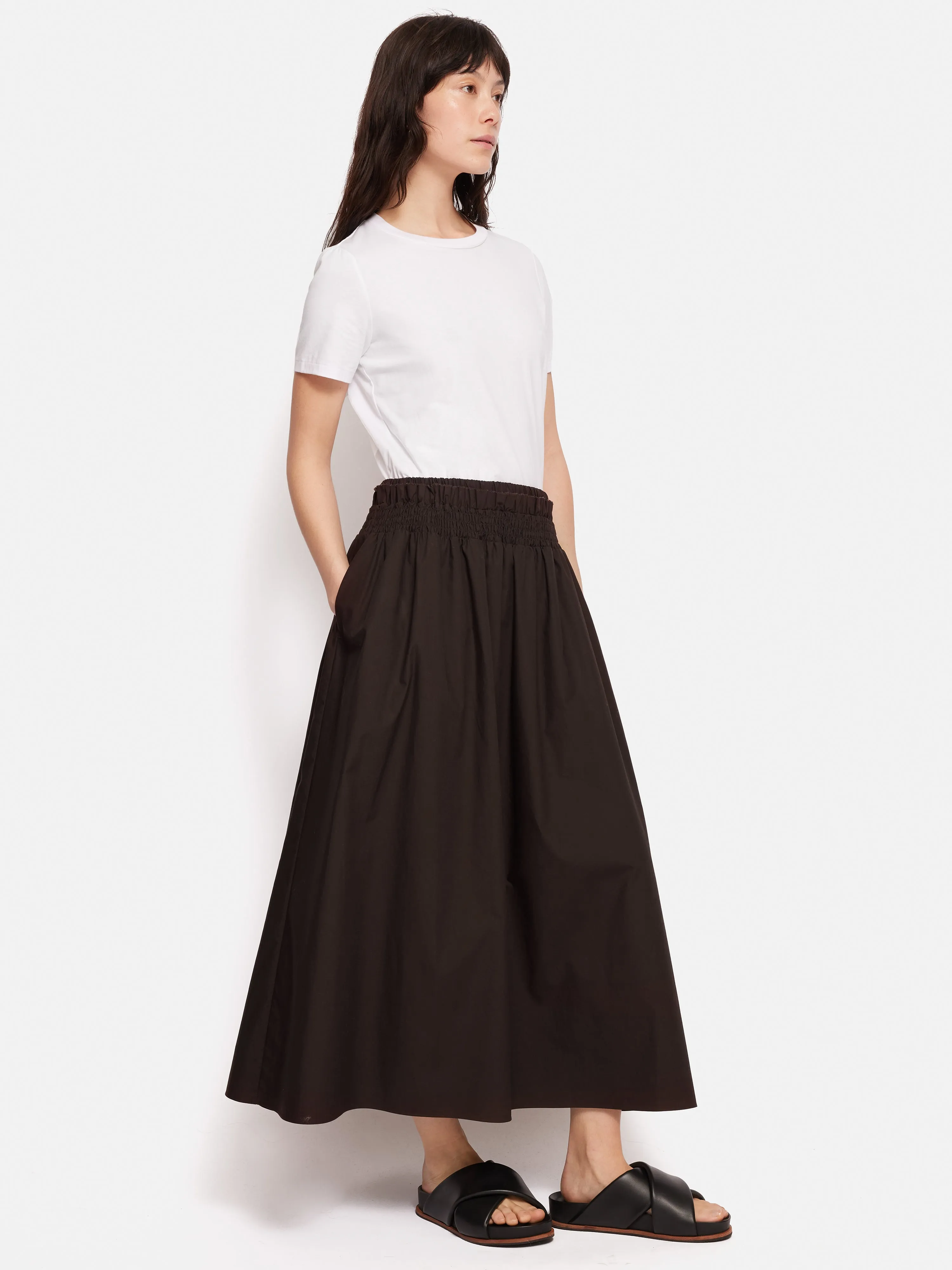 Cotton Poplin Skirt | Brown sold by Jigsaw product image thumbnail 3
