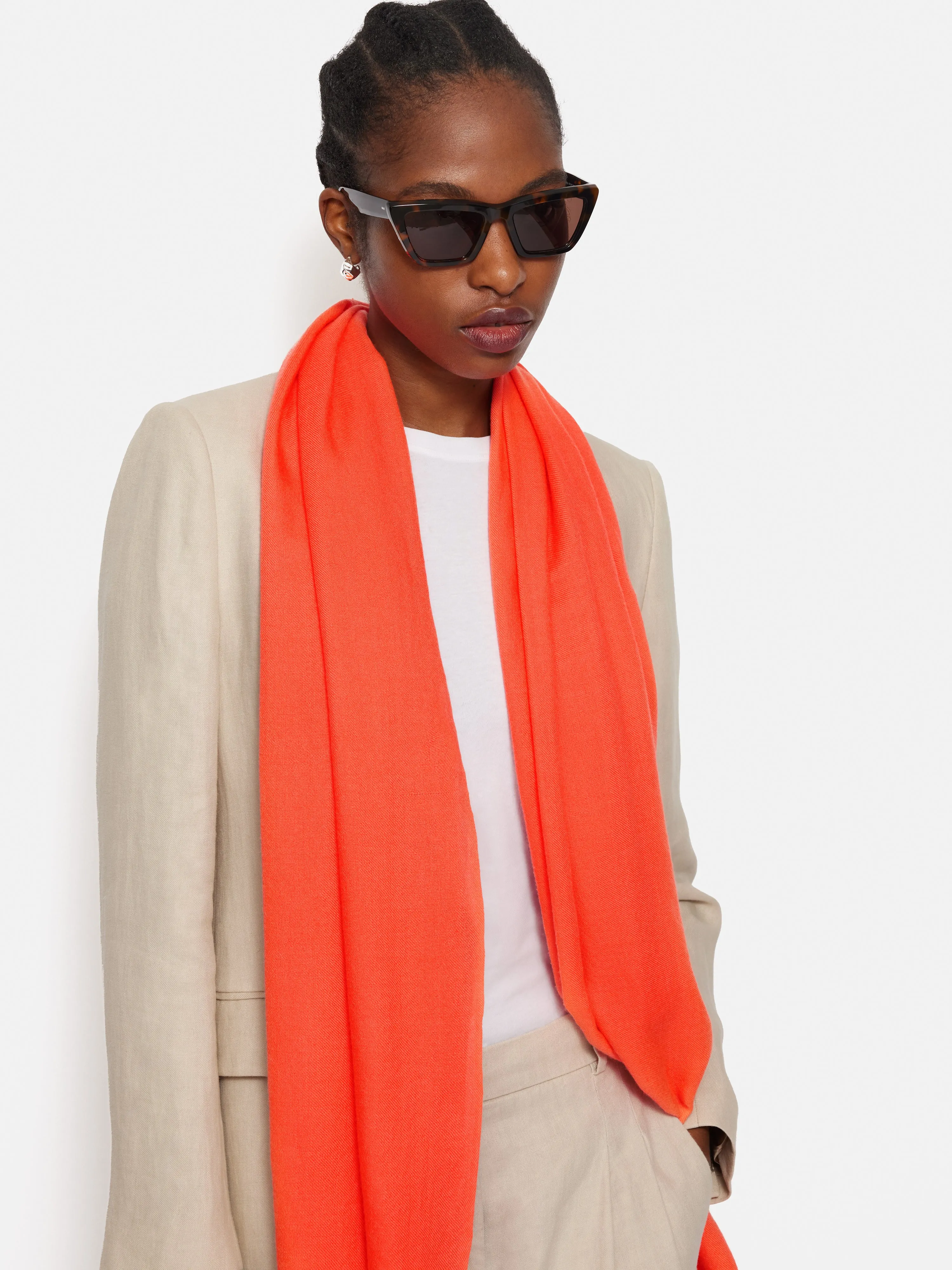 Wool Silk Pashmina | Orange sold by Jigsaw product image thumbnail 5