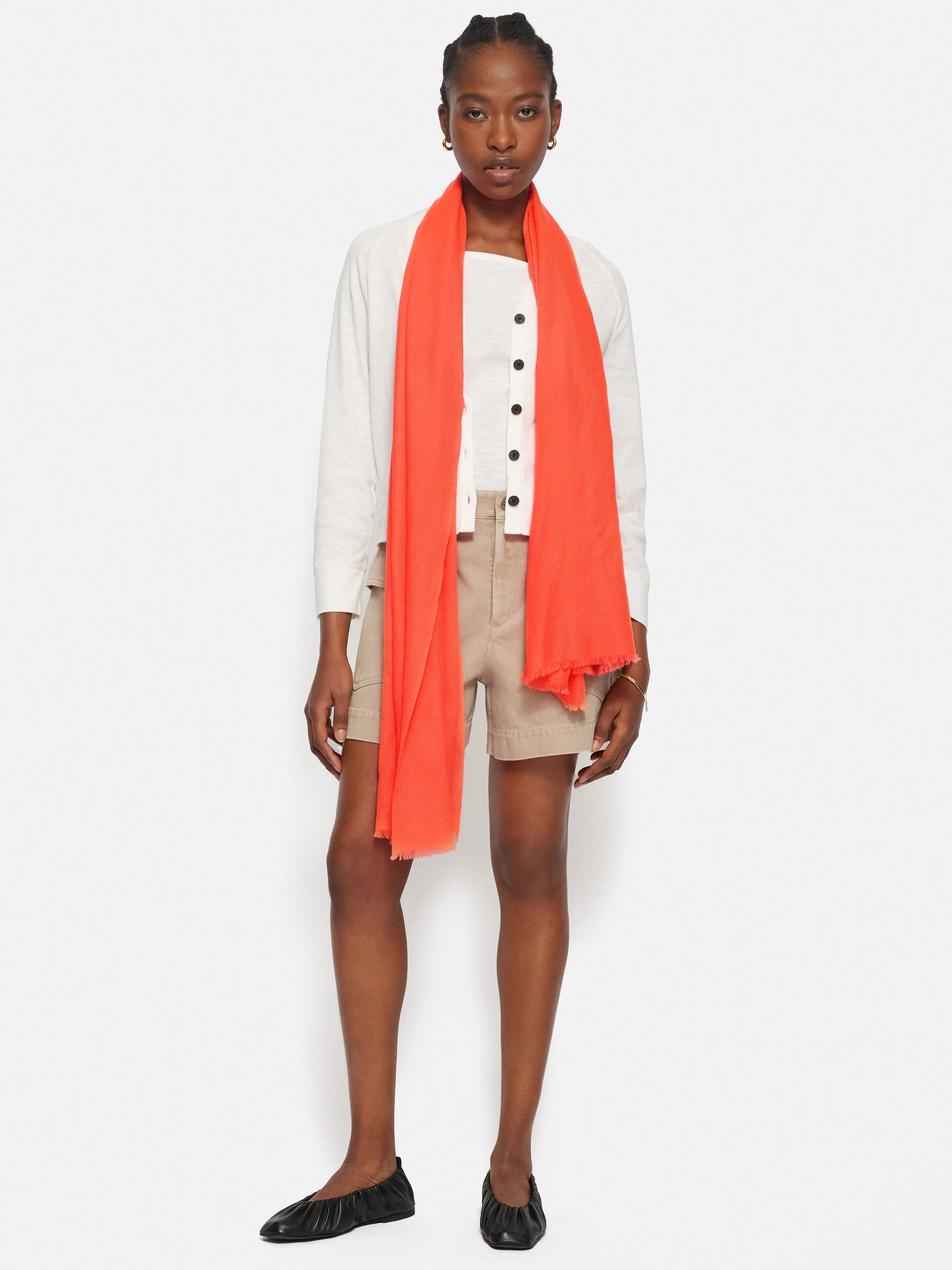 Wool Silk Pashmina | Orange sold by Jigsaw