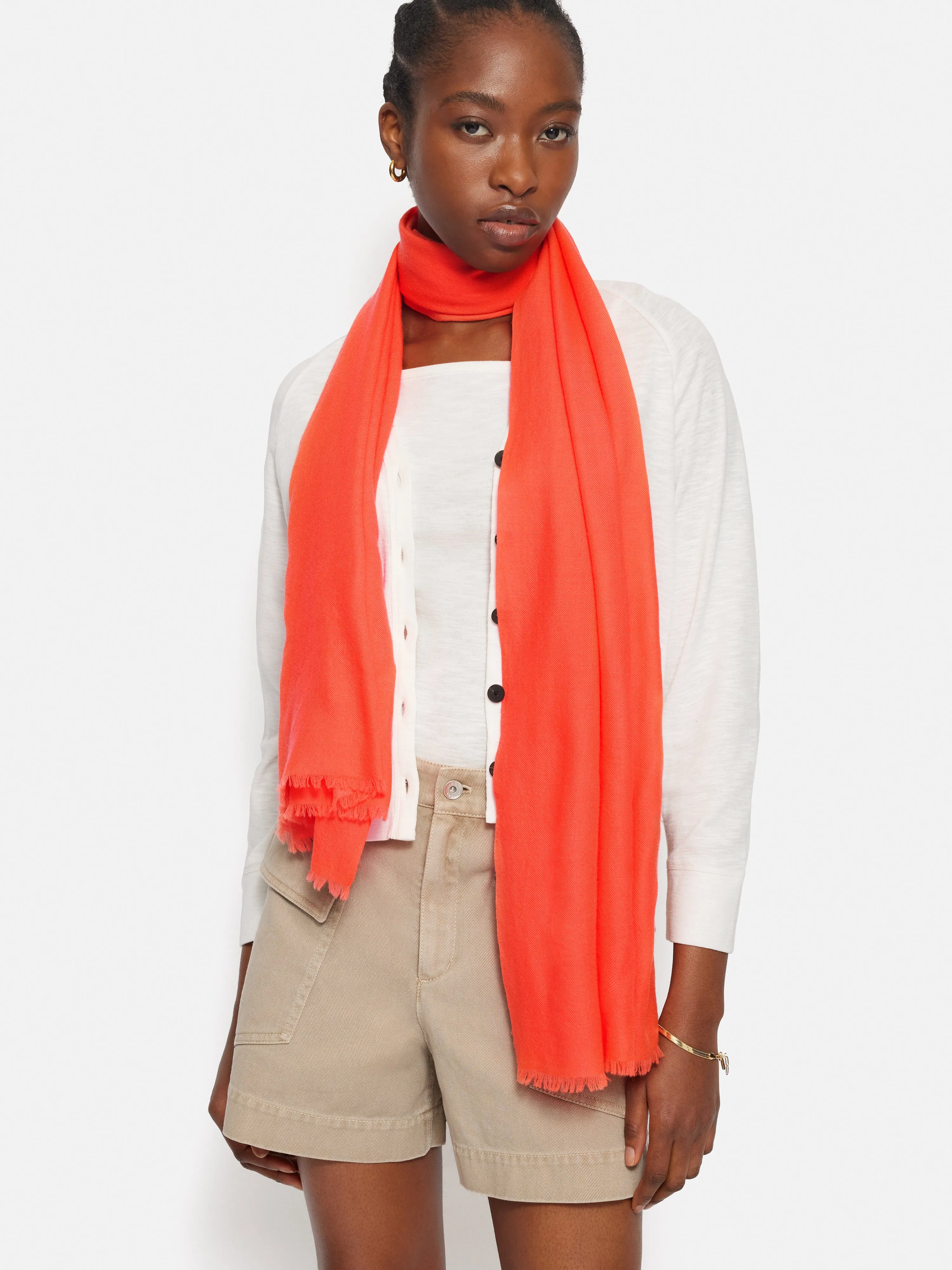Wool Silk Pashmina | Orange sold by Jigsaw product image thumbnail 3