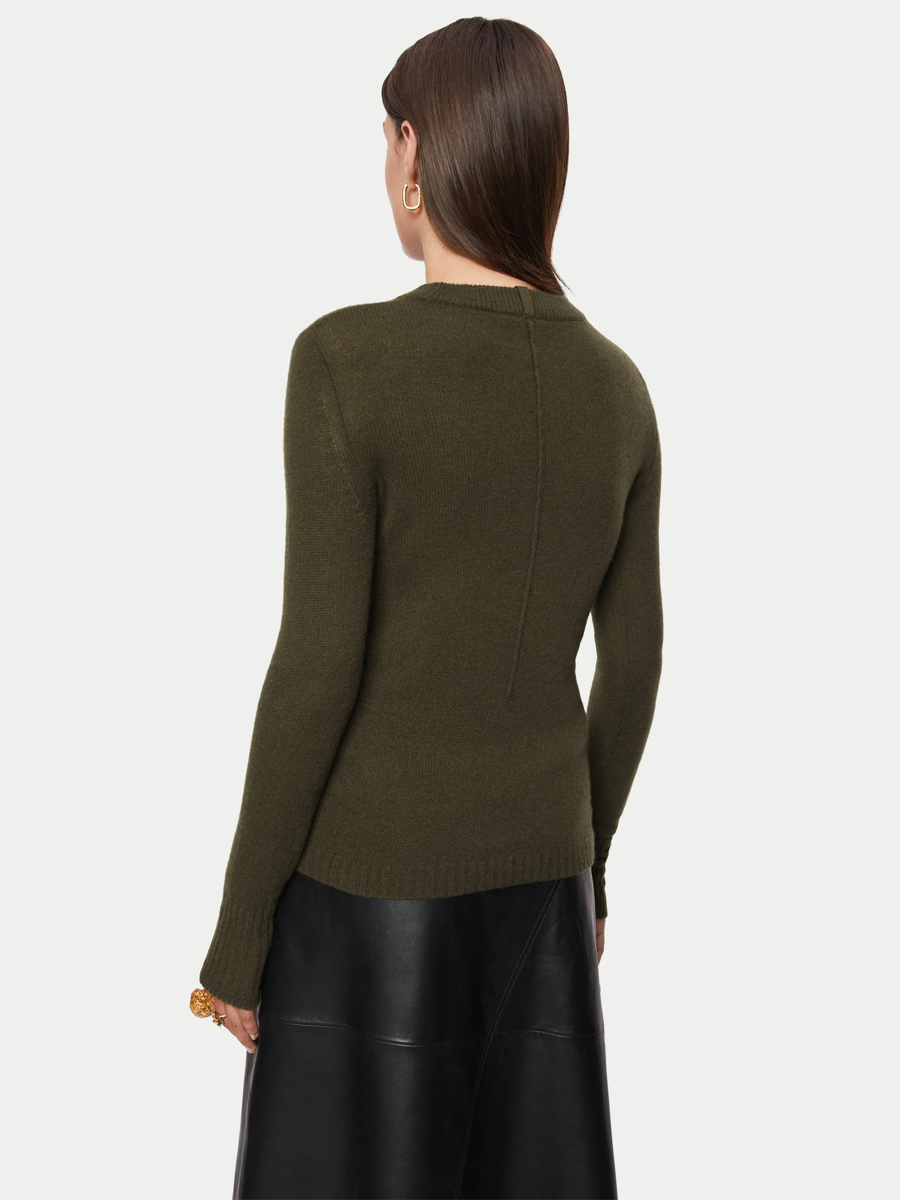 Cloud Cashmere Crew Jumper | Dark Khaki sold by Jigsaw product image thumbnail 4