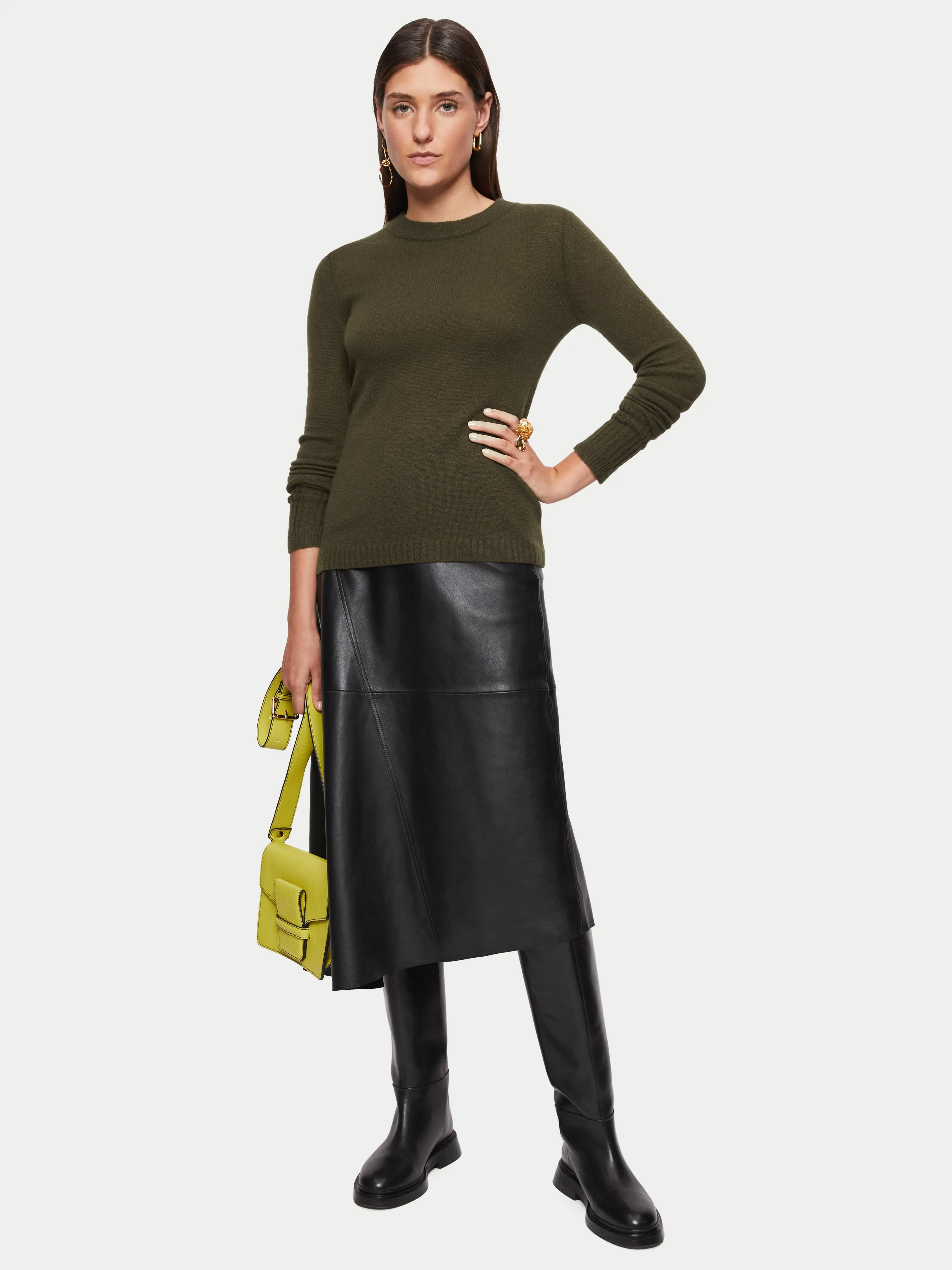 Cloud Cashmere Crew Jumper | Dark Khaki sold by Jigsaw product image thumbnail 2