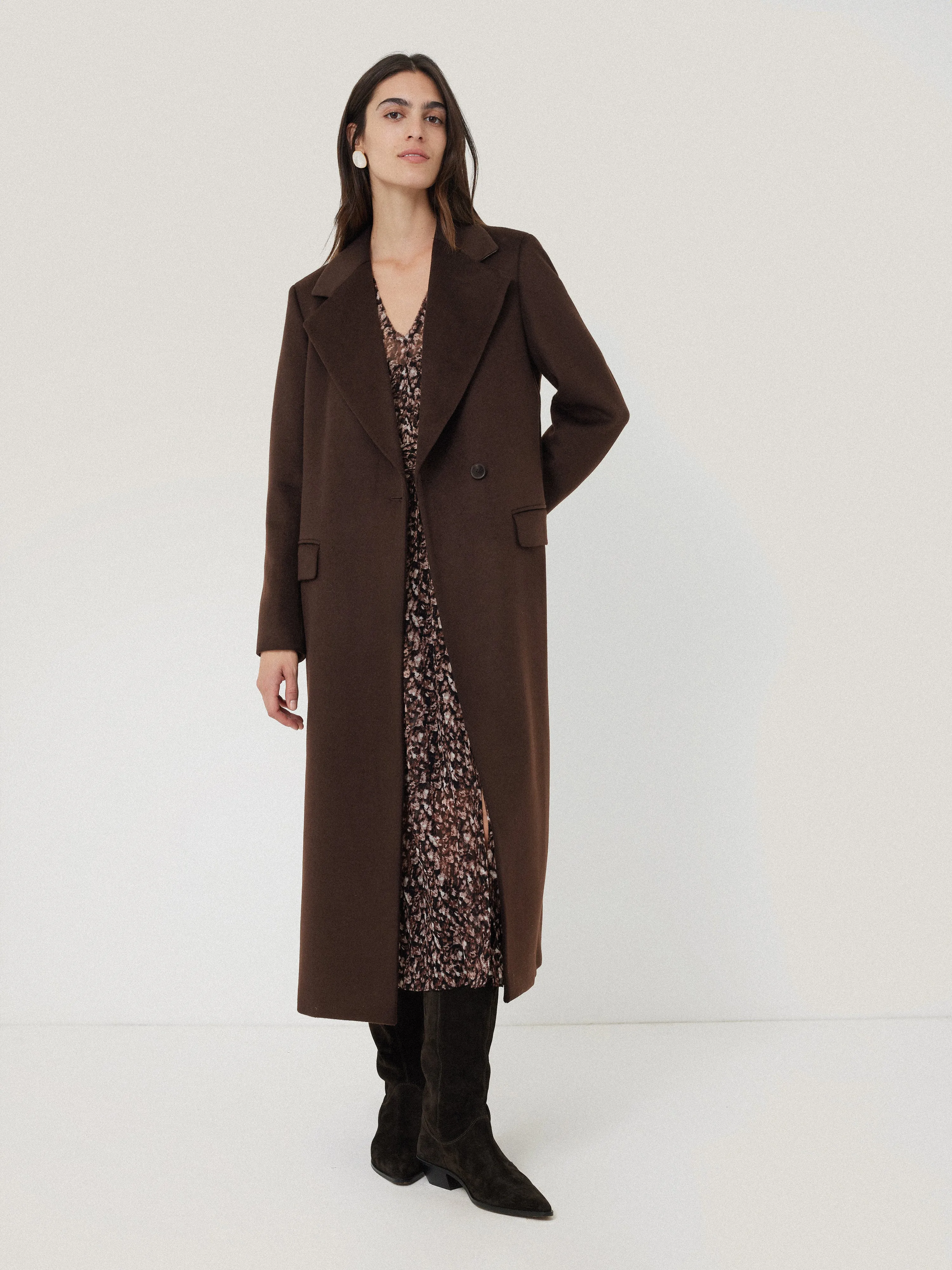 Wool Maxi City Coat | Chocolate sold by Jigsaw
