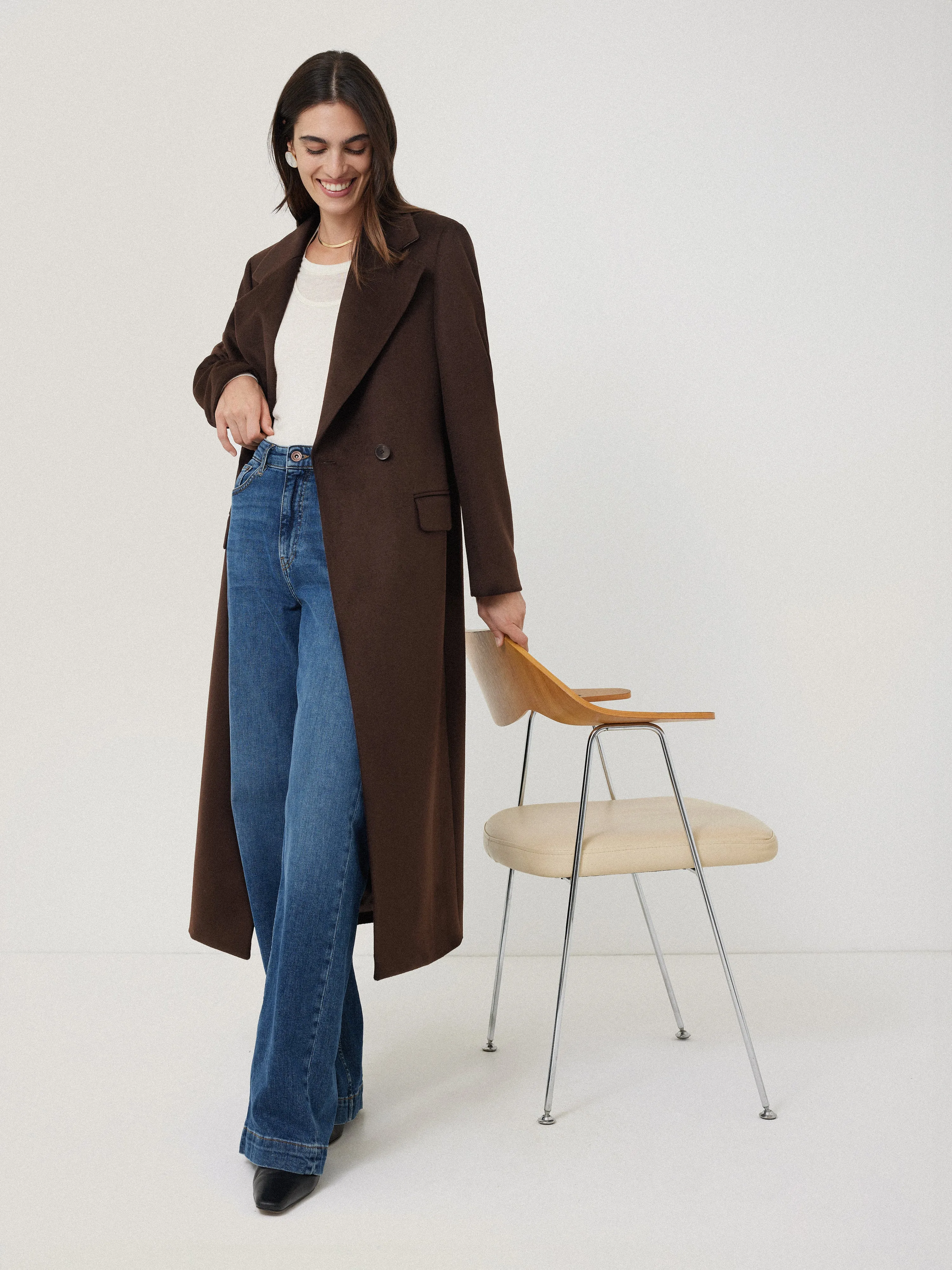 Wool Maxi City Coat | Chocolate sold by Jigsaw product image thumbnail 5