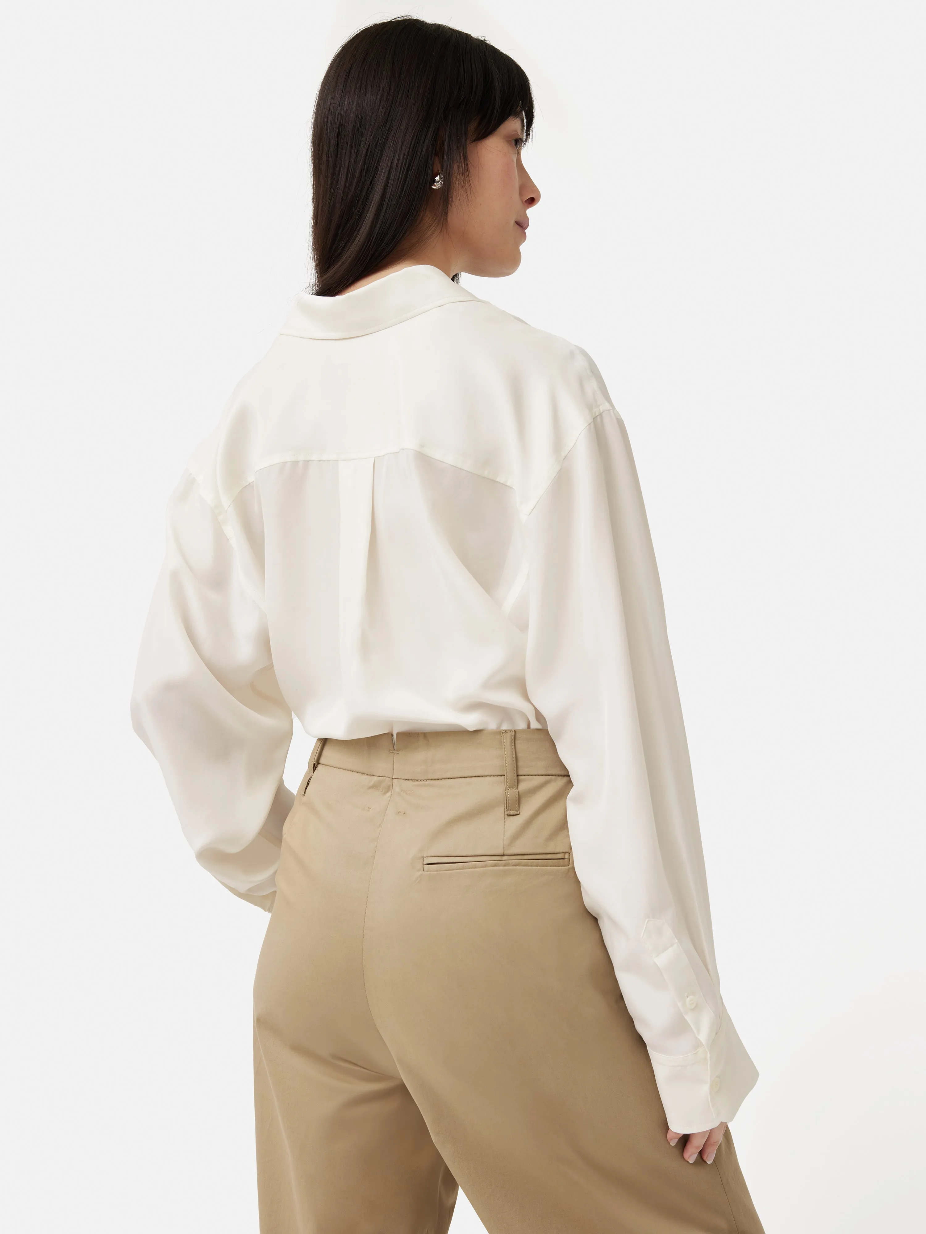 Silk Habotai Relaxed Shirt | Ivory sold by Jigsaw product image thumbnail 5