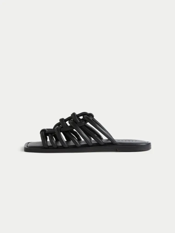 Burgos Leather Rope Slider | Black sold by Jigsaw