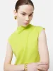 Silk Habotai Cowl Neck Top | Yellow sold by Jigsaw
