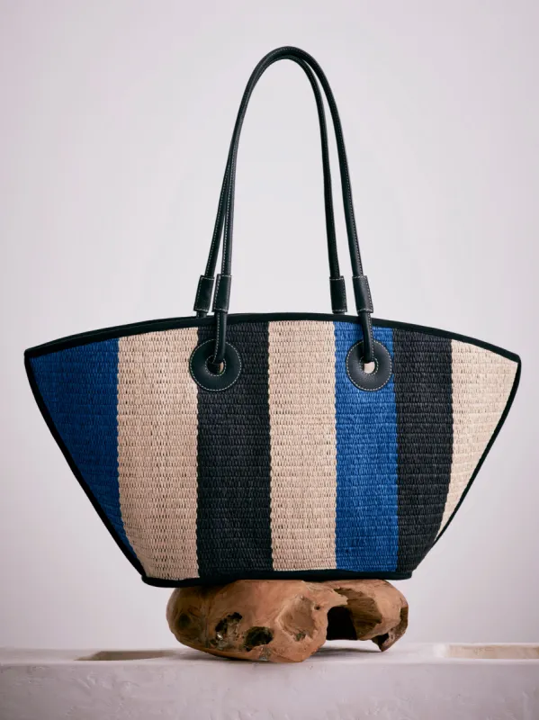 Collagerie Raffia Striped Tote | Multi sold by Jigsaw