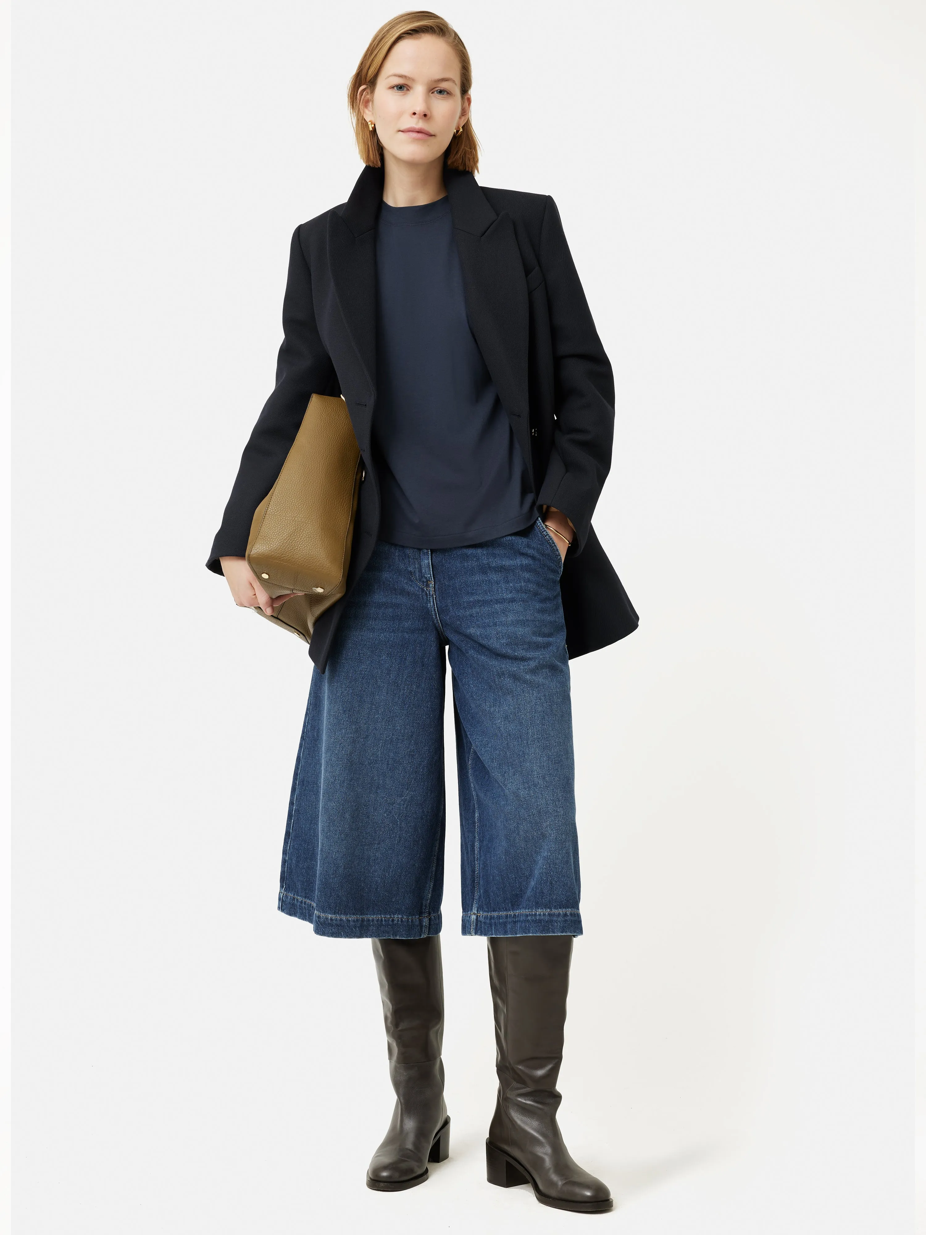 Whitney High Neck T-shirt | Slate sold by Jigsaw product image thumbnail 3