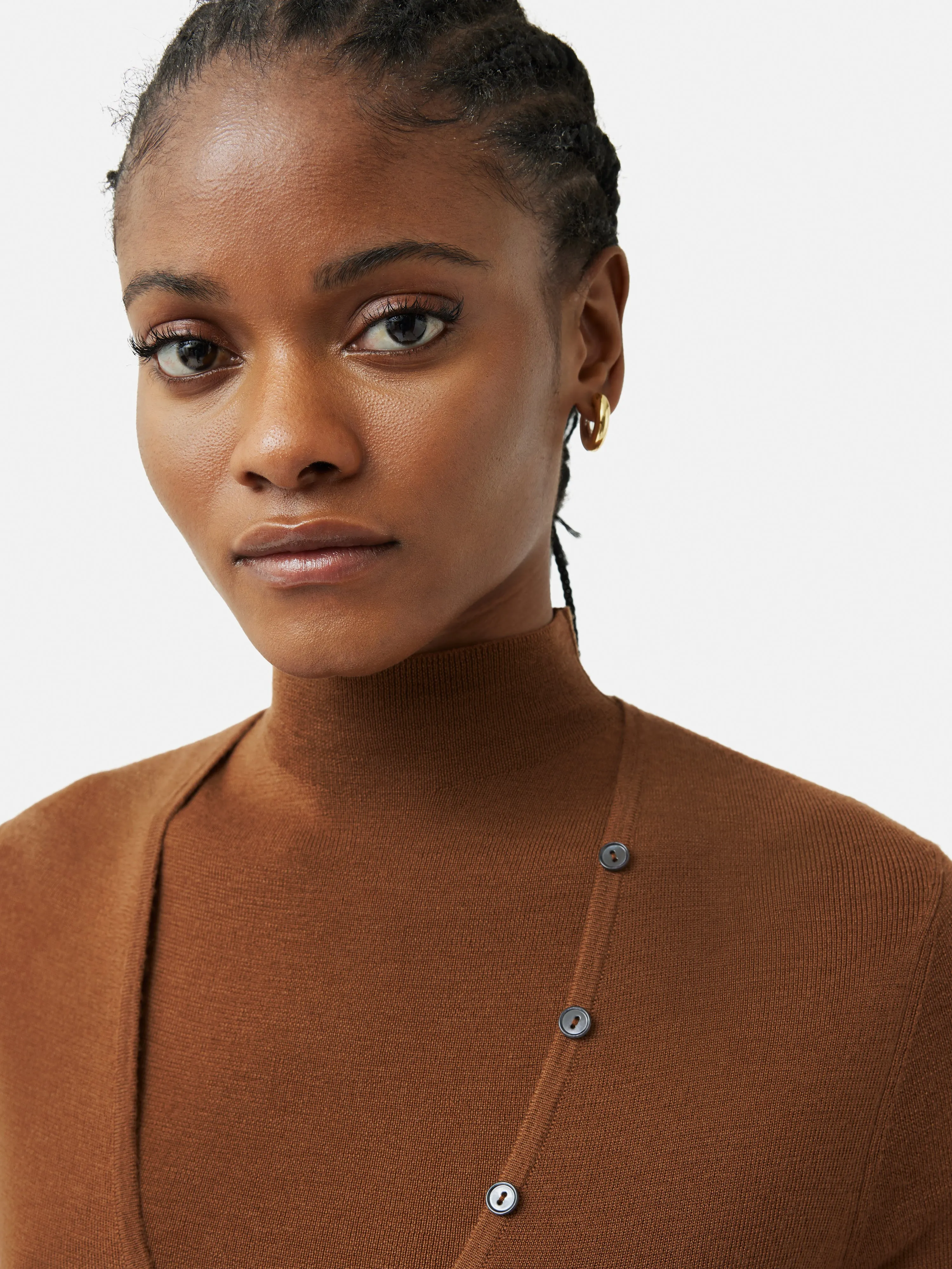 Superfine Merino Cardigan | Brown sold by Jigsaw product image thumbnail 2