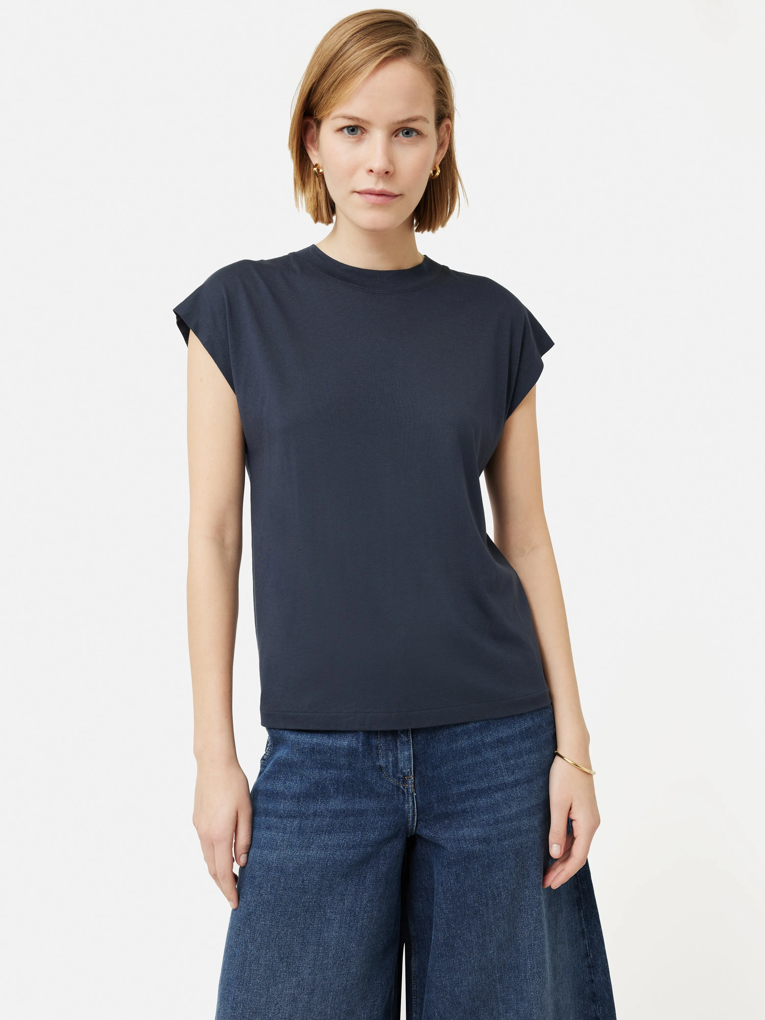 Whitney High Neck T-shirt | Slate sold by Jigsaw product image thumbnail 4