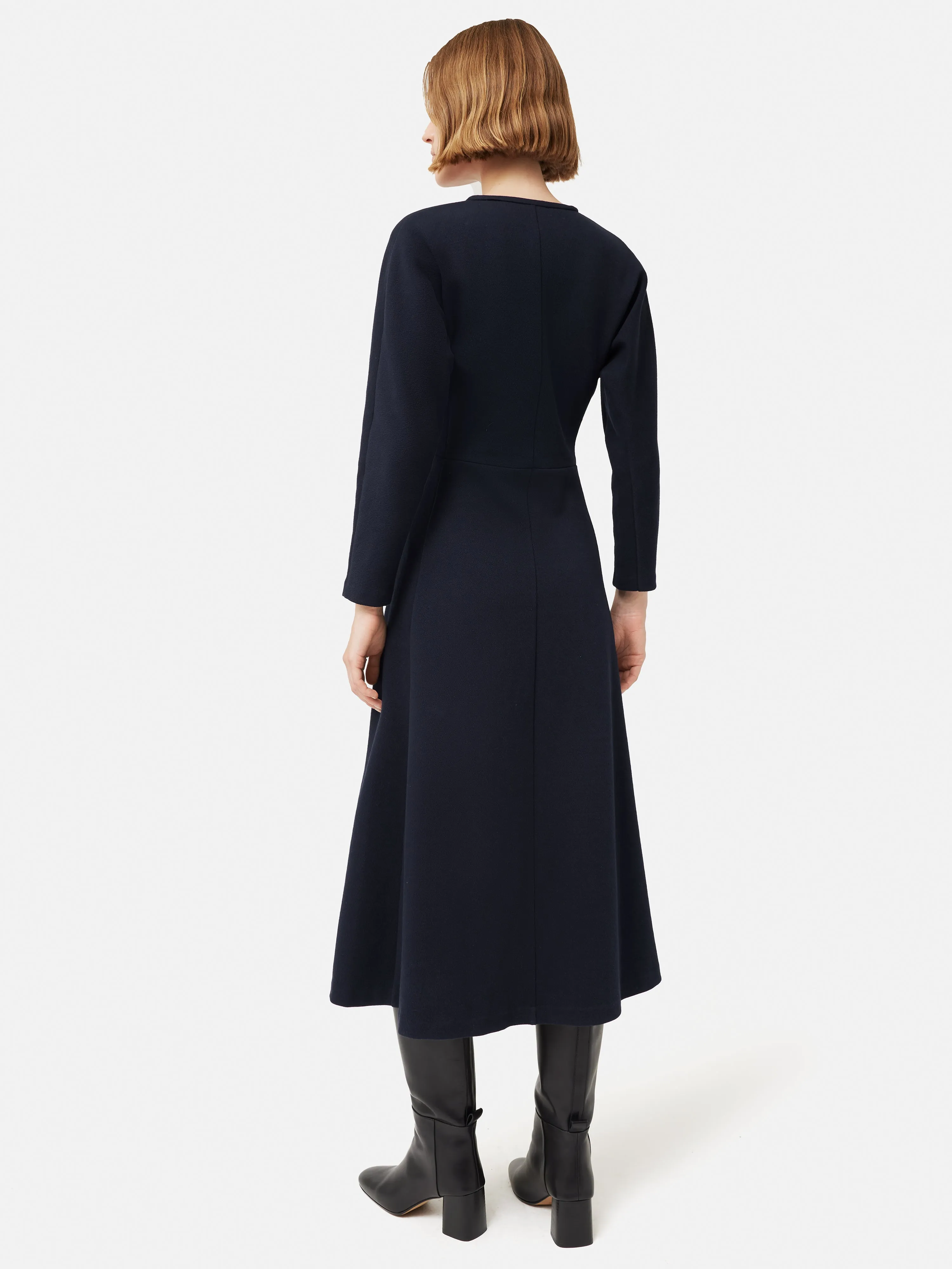 Crepe Jersey Zip Dress | Navy sold by Jigsaw product image thumbnail 4