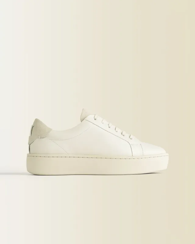 Rayla Leather Flatform Trainer | Cream sold by Jigsaw
