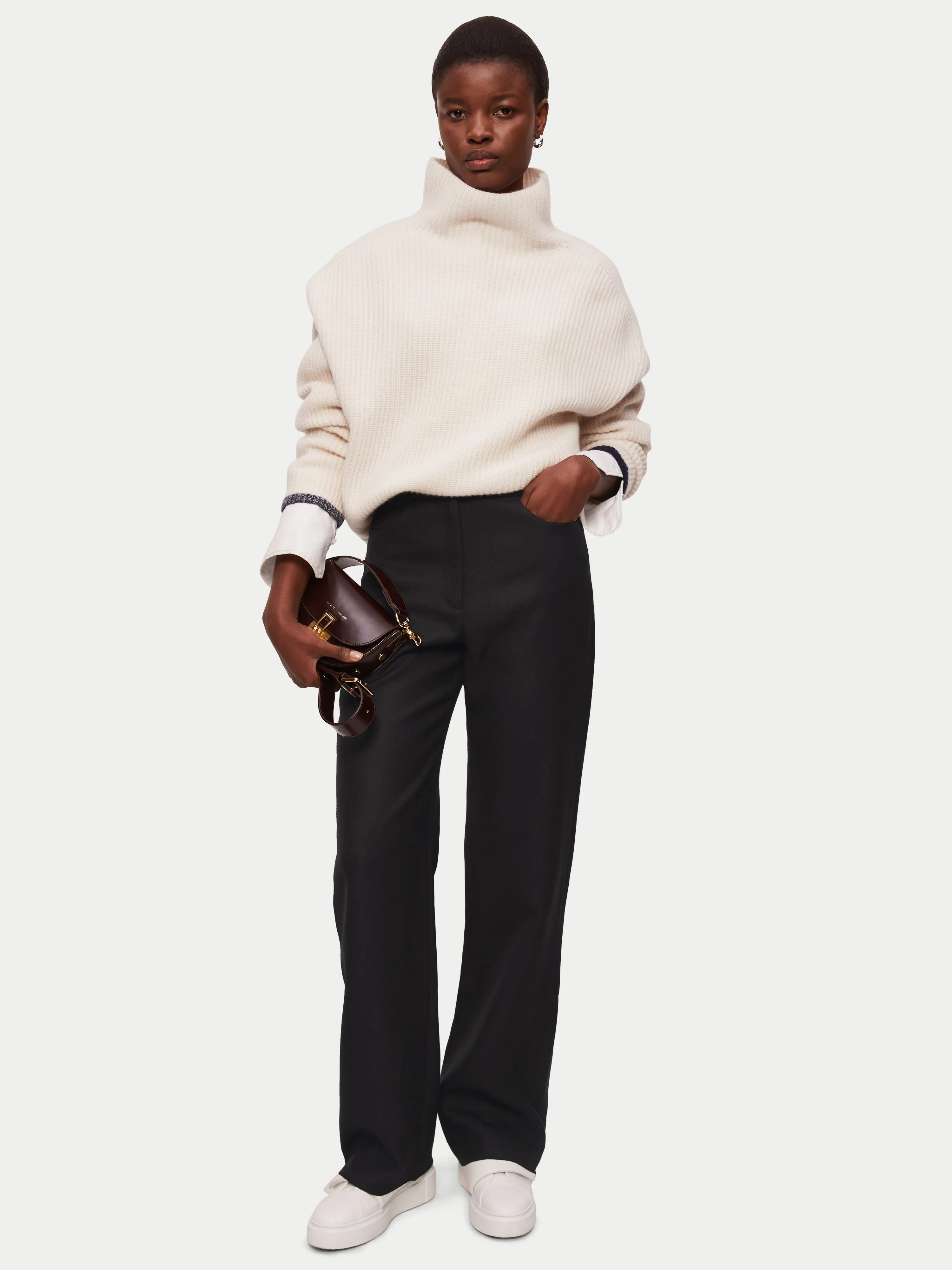 Harris Wool Twill Trouser | Black sold by Jigsaw product image thumbnail 3