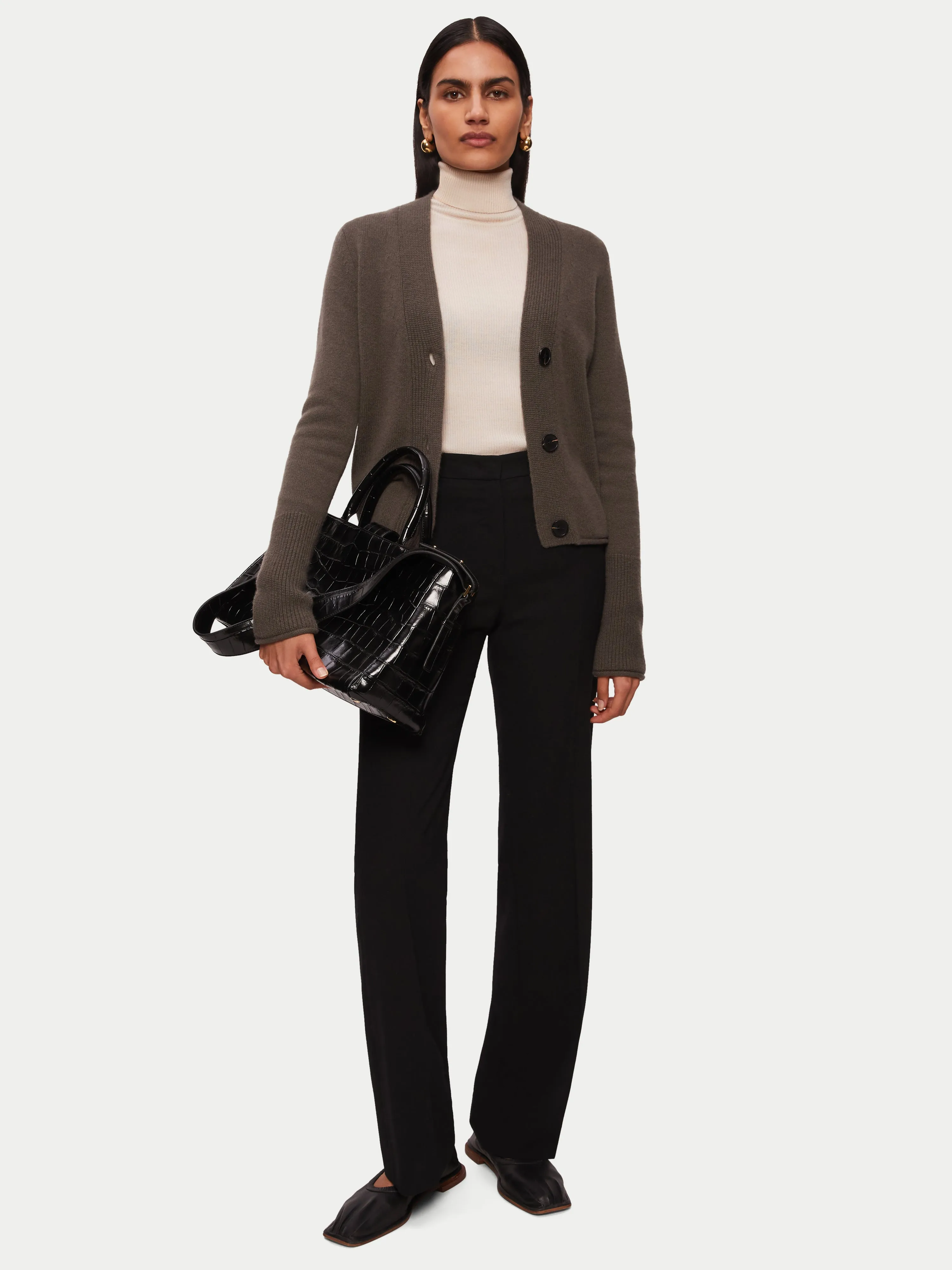 Merino Cashmere Cardigan | Grey sold by Jigsaw product image thumbnail 2