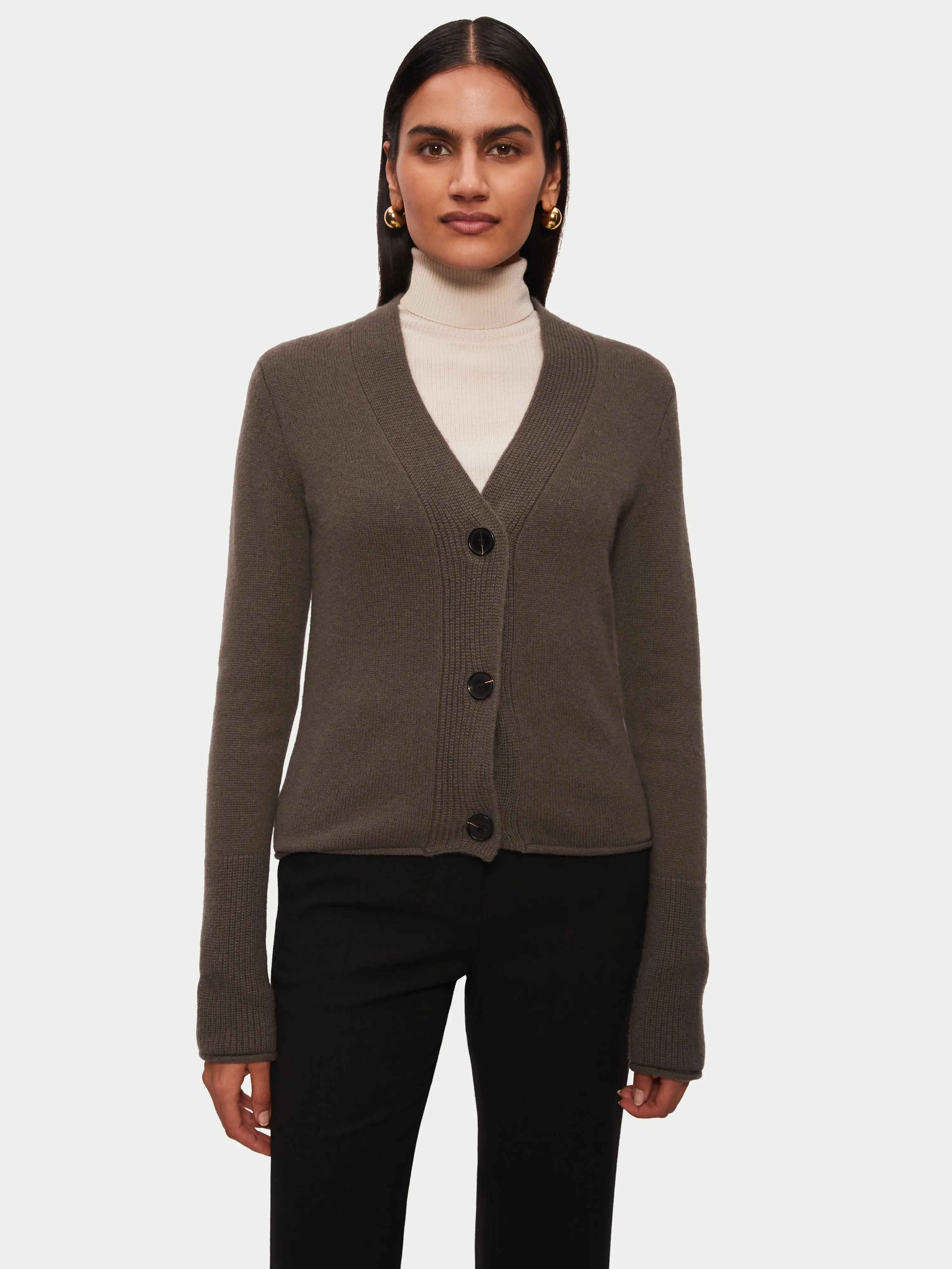 Merino Cashmere Cardigan | Grey sold by Jigsaw product image thumbnail 3