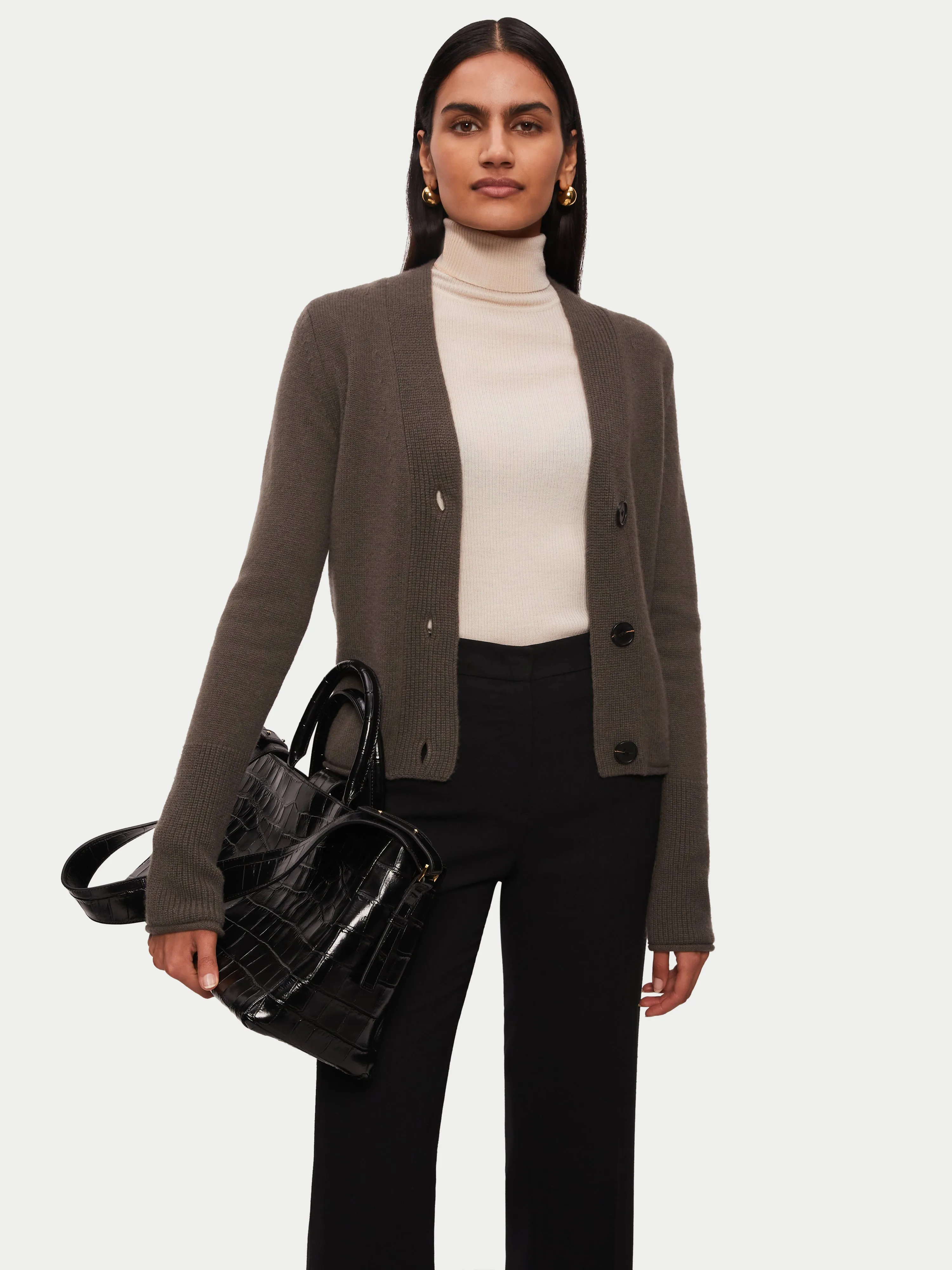 Merino Cashmere Cardigan | Grey sold by Jigsaw