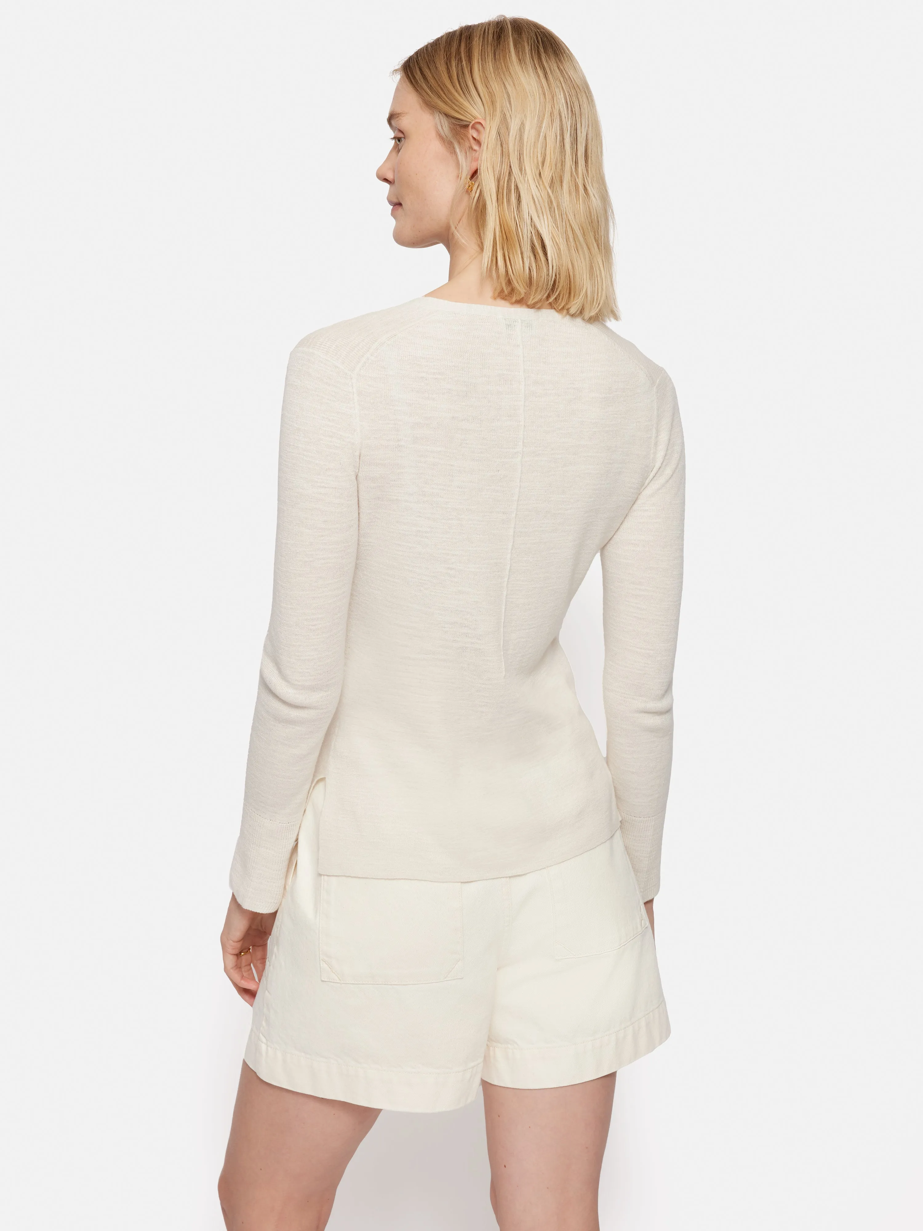 Linen Cotton Cardigan | Ivory sold by Jigsaw product image thumbnail 5