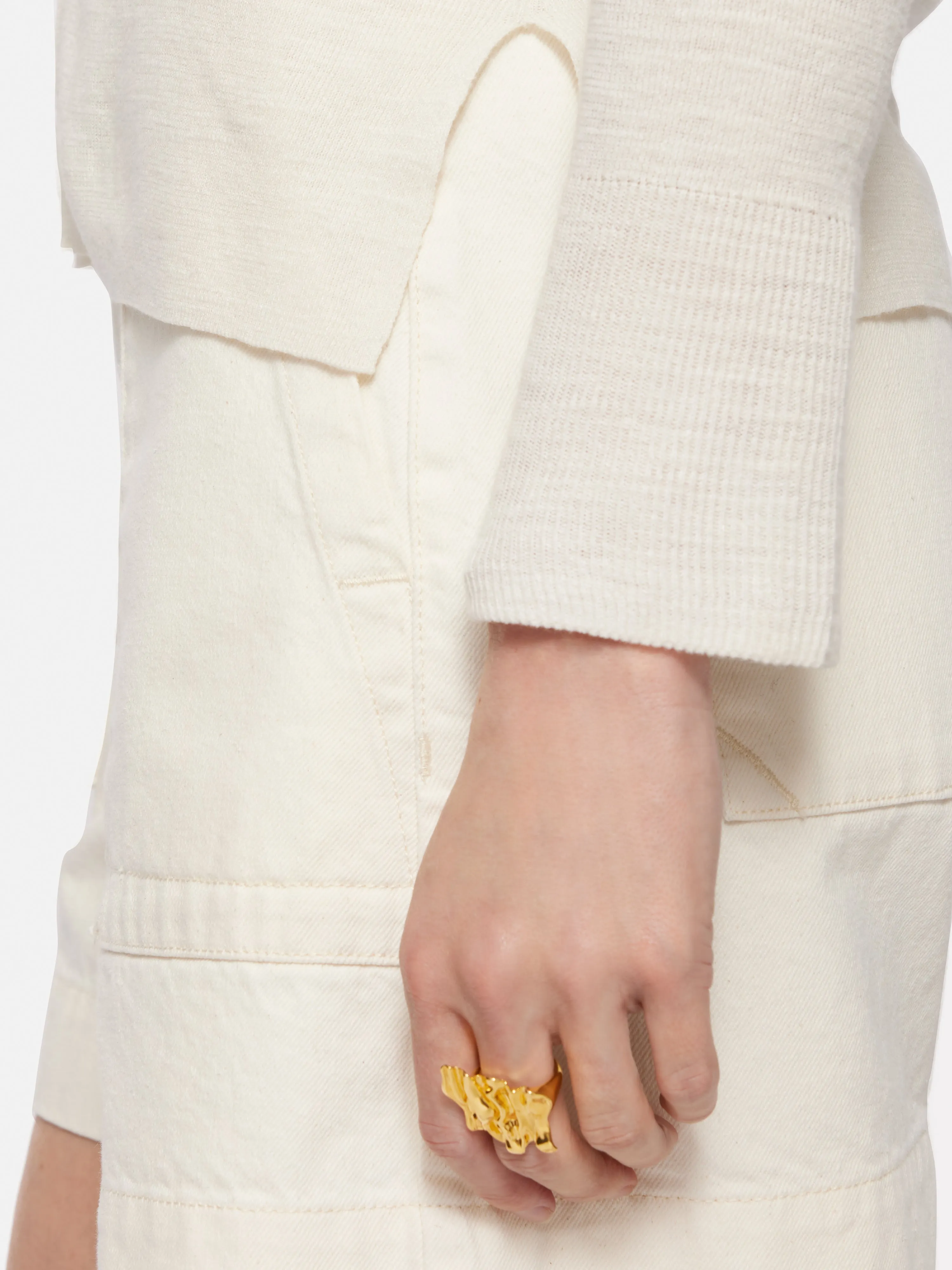 Linen Cotton Cardigan | Ivory sold by Jigsaw product image thumbnail 4