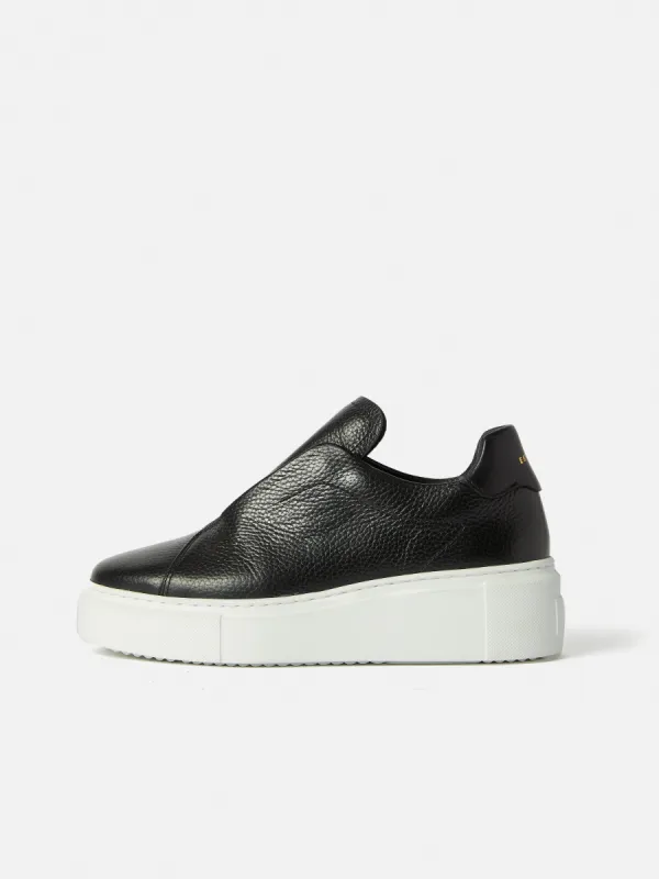 Hicote Leather Slip On Trainer | Black sold by Jigsaw