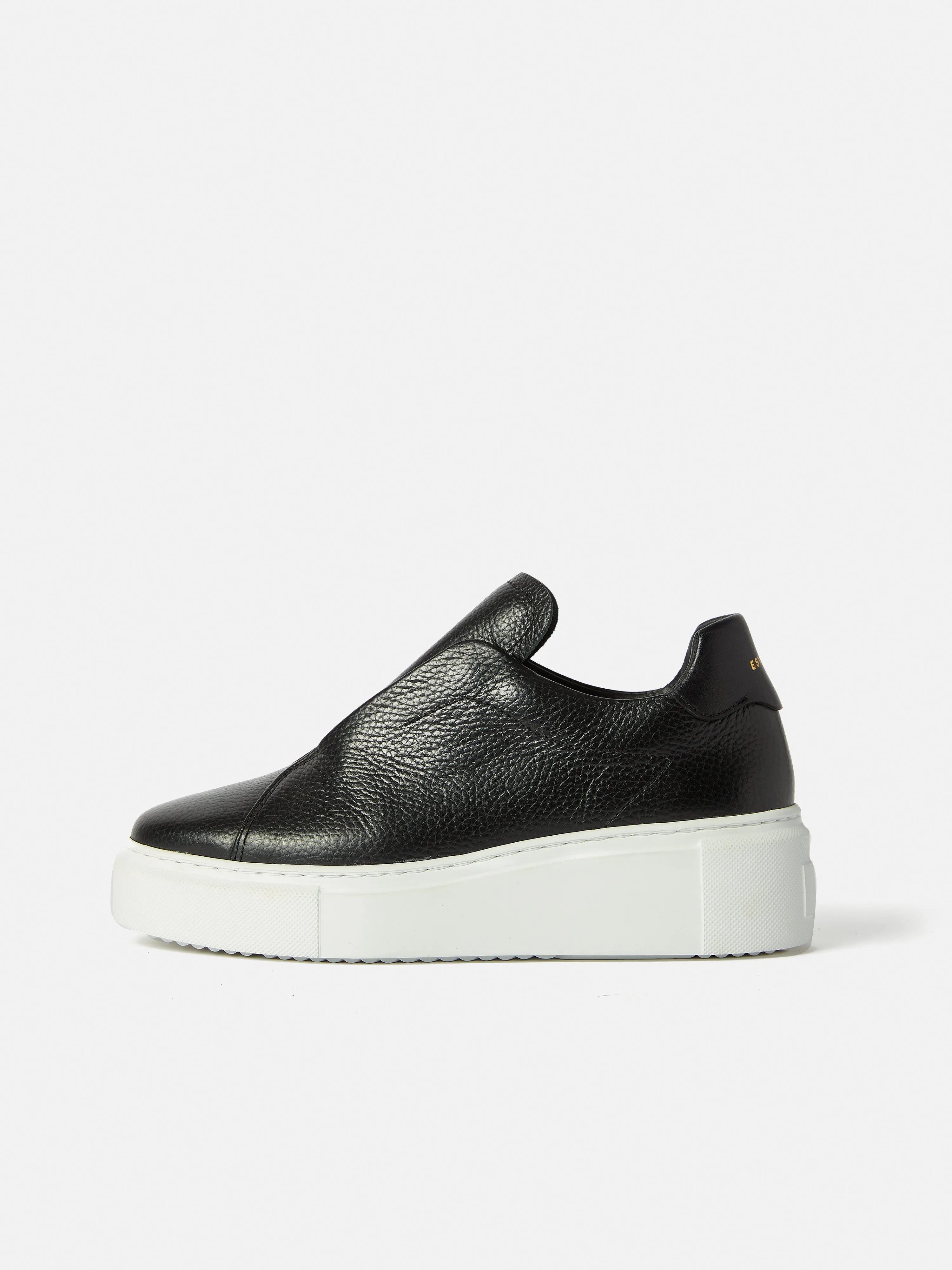 Hicote Leather Slip On Trainer | Black sold by Jigsaw
