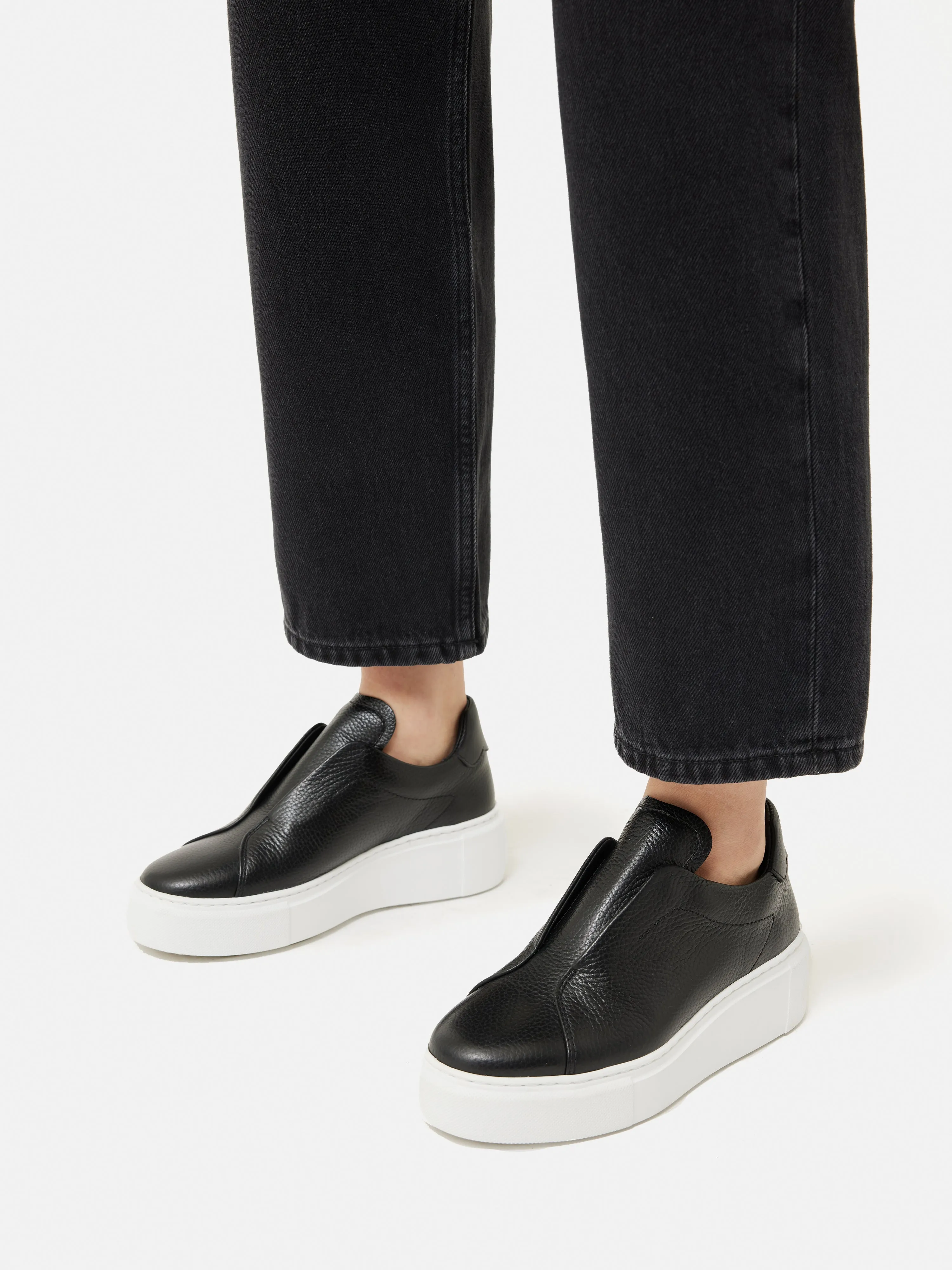 Hicote Leather Slip On Trainer | Black sold by Jigsaw product image thumbnail 5