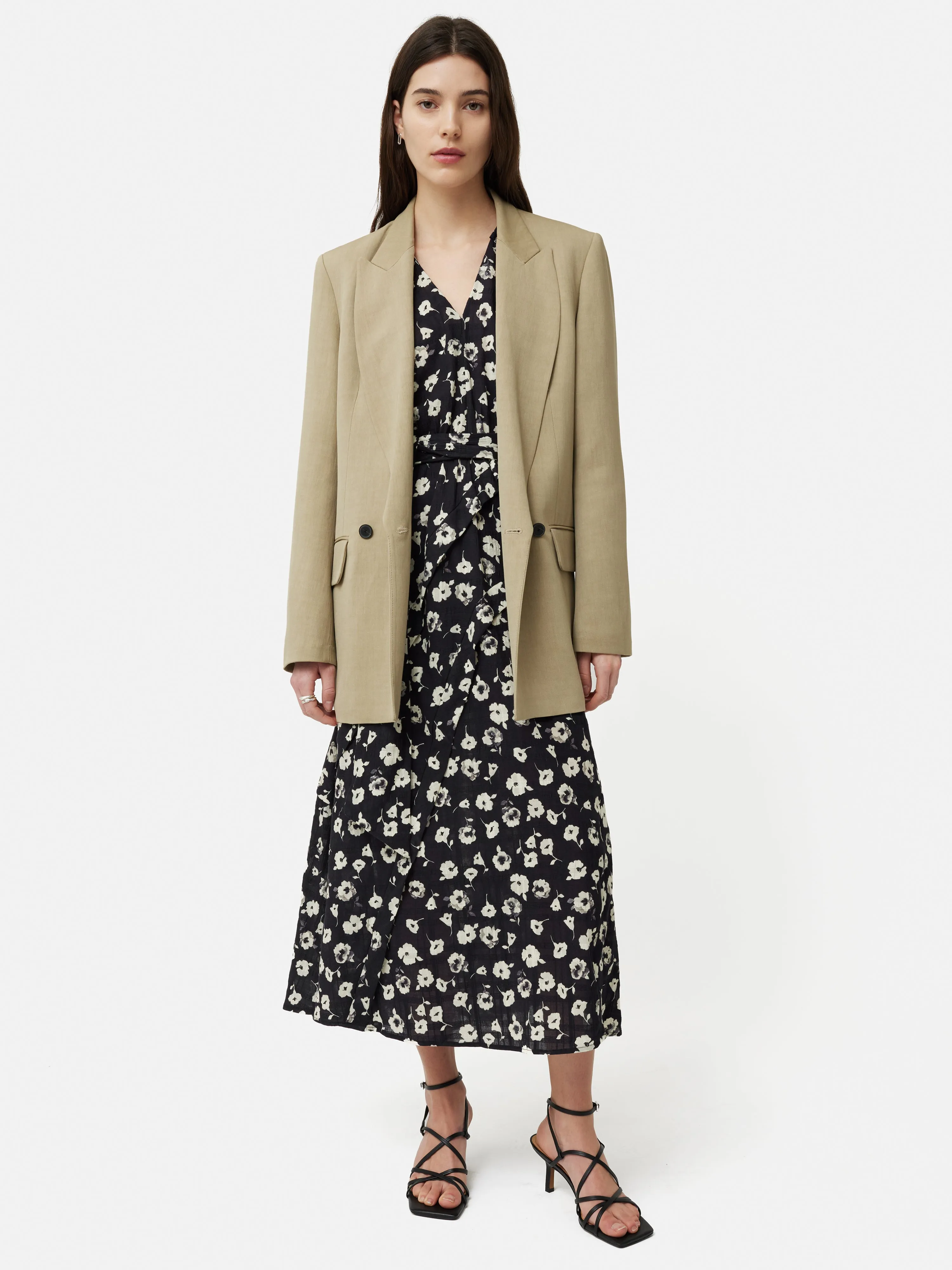 Cotton Floral Belted Dress | Black sold by Jigsaw product image thumbnail 5